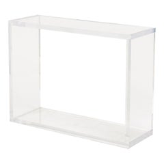 Geoffrey Bradfield American Contemporary Lucite Rectangle Framed Console