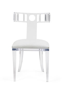 GEOFFREY BRADFIELD Silla Americana Contemporánea con Respaldo Redondo de Lucite