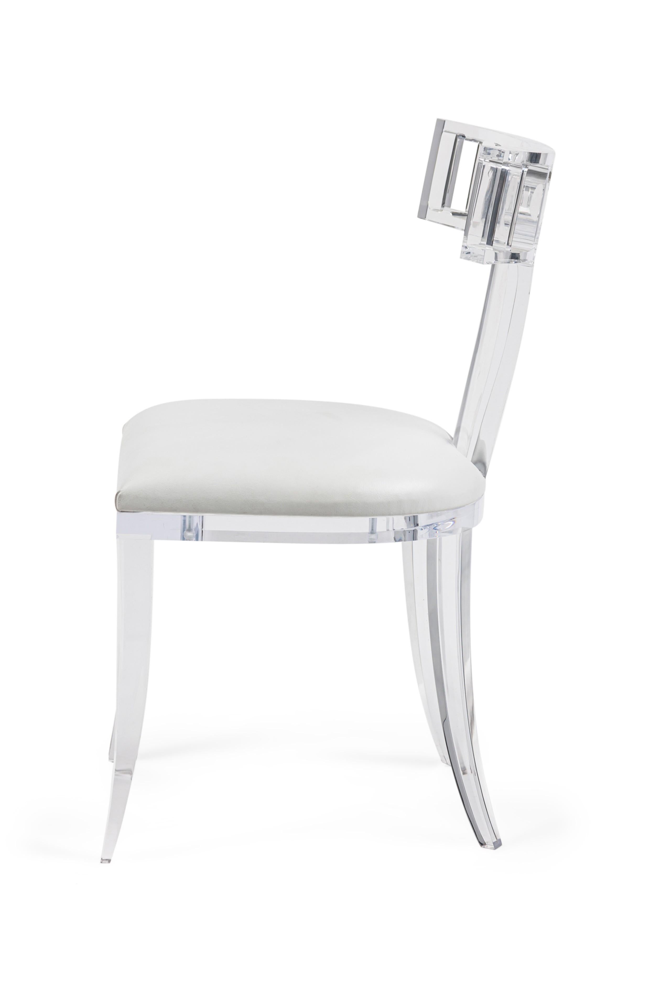 Moderne GEOFFREY BRADFIELD American Contemporary Lucite Round Back Side Chair en vente