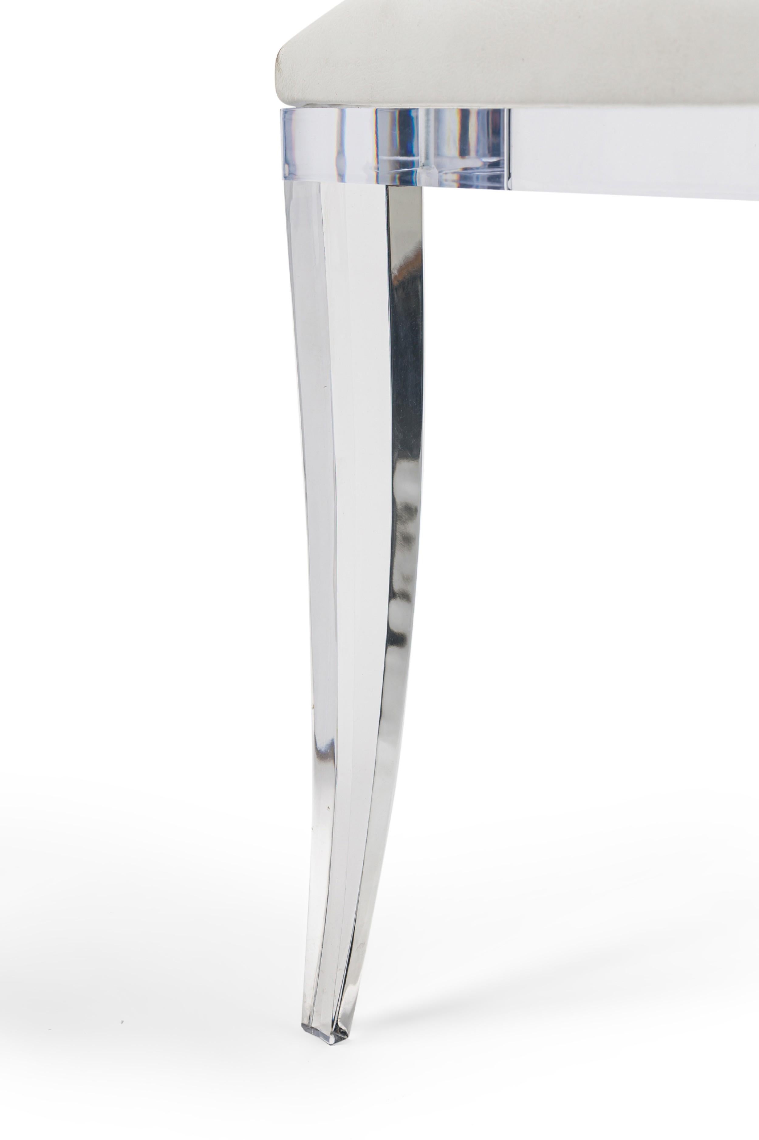 GEOFFREY BRADFIELD American Contemporary Lucite Round Back Side Chair en vente 2