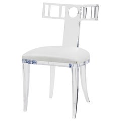 GEOFFREY BRADFIELD American Contemporary Lucite Round Back Side Chair