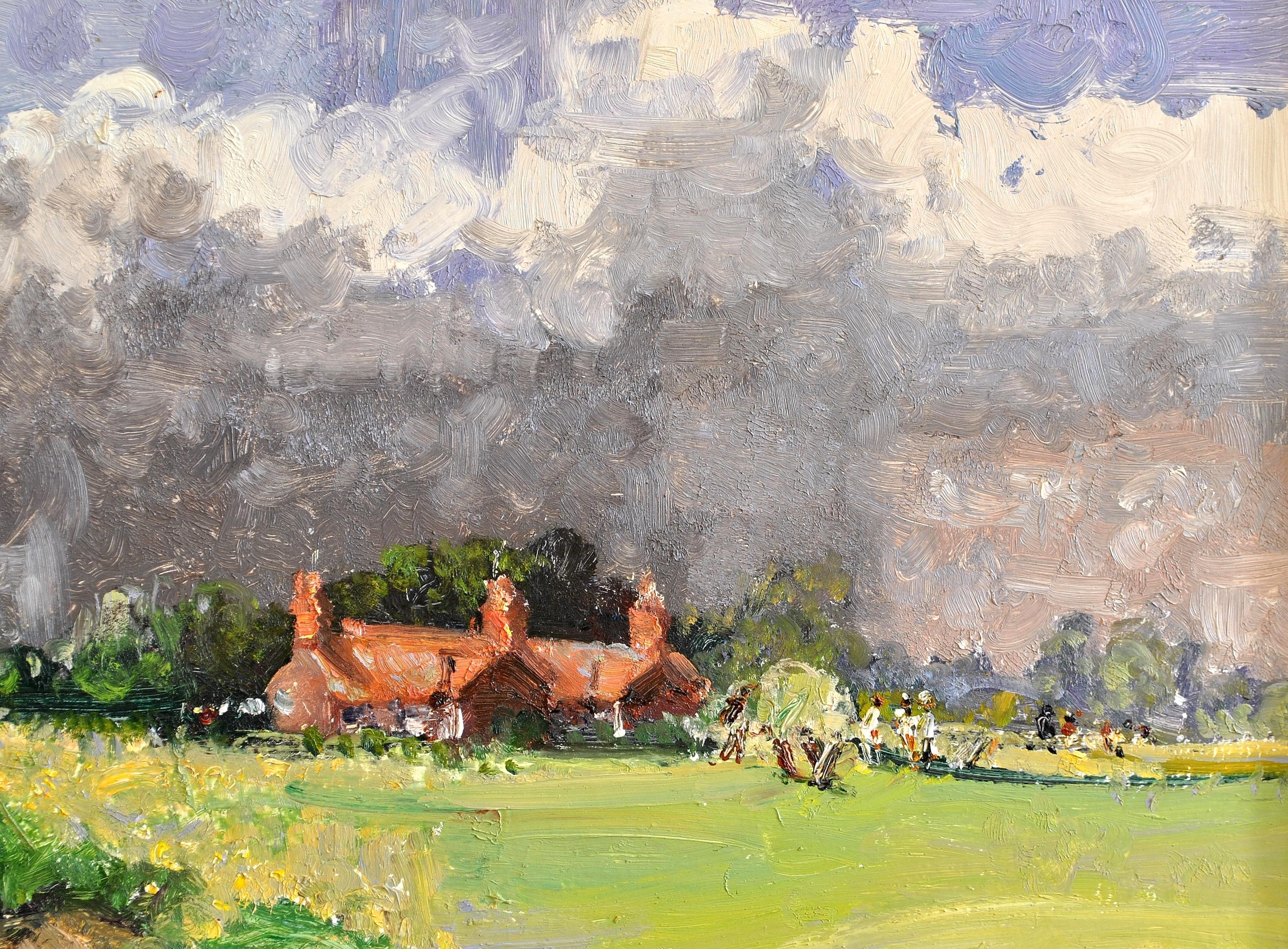 Cricket on the Green - Impressionist Suffolk East Anglia Landscape Painting For Sale 5