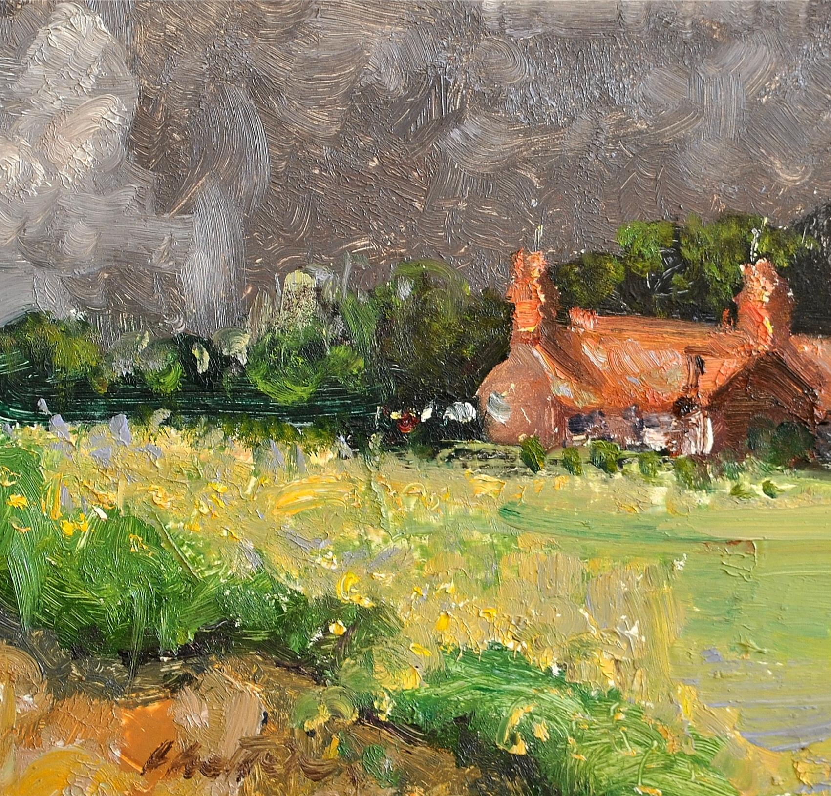 Cricket on the Green - Impressionist Suffolk East Anglia Landscape Painting For Sale 6