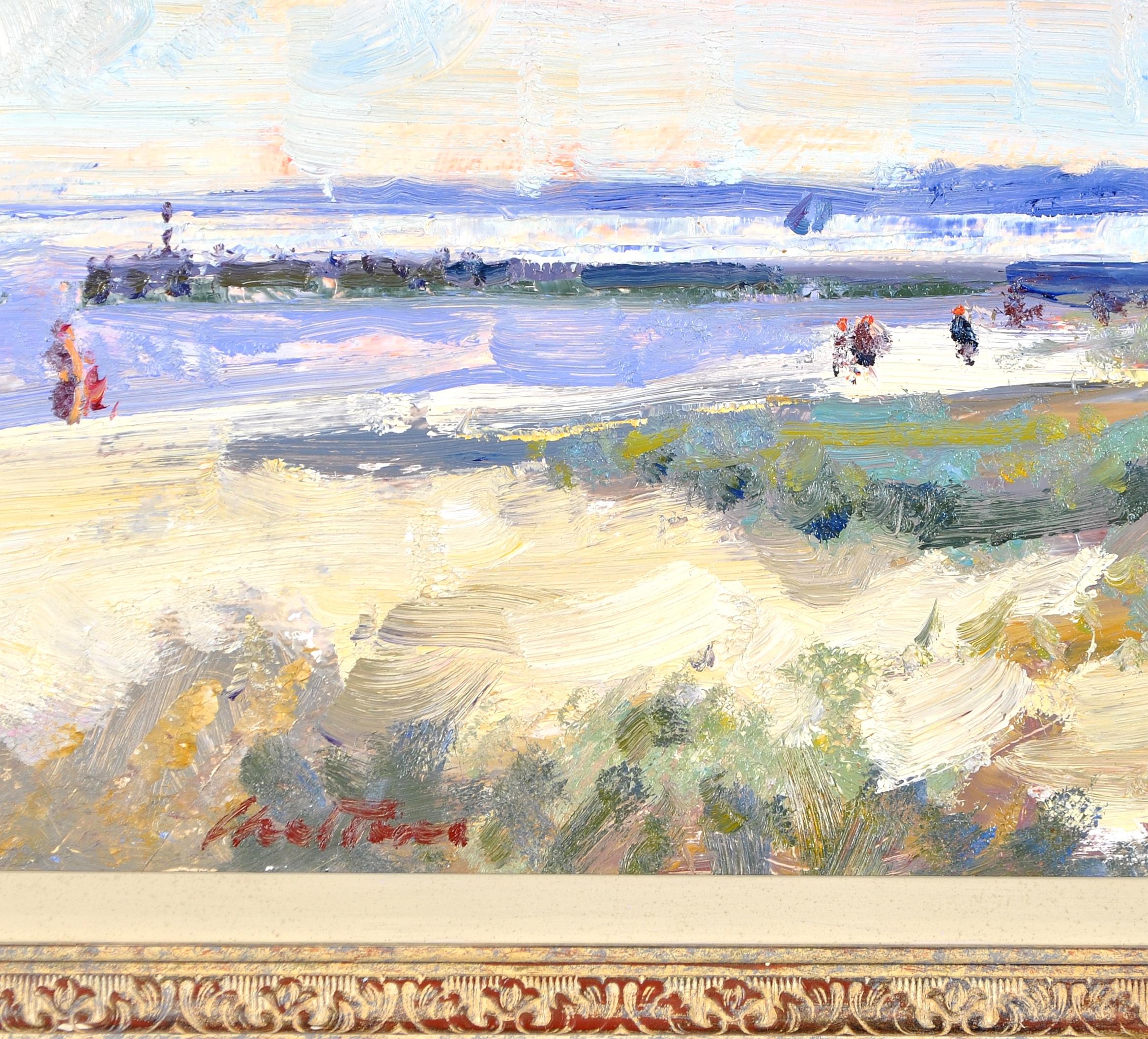 Dunas, Southwold - Pintura Impresionista Suffolk East Anglia Paisaje de Playa 4