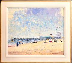 Vintage Great Yarmouth Beach - Impressionist Norfolk East Anglia Landscape Oil Painting