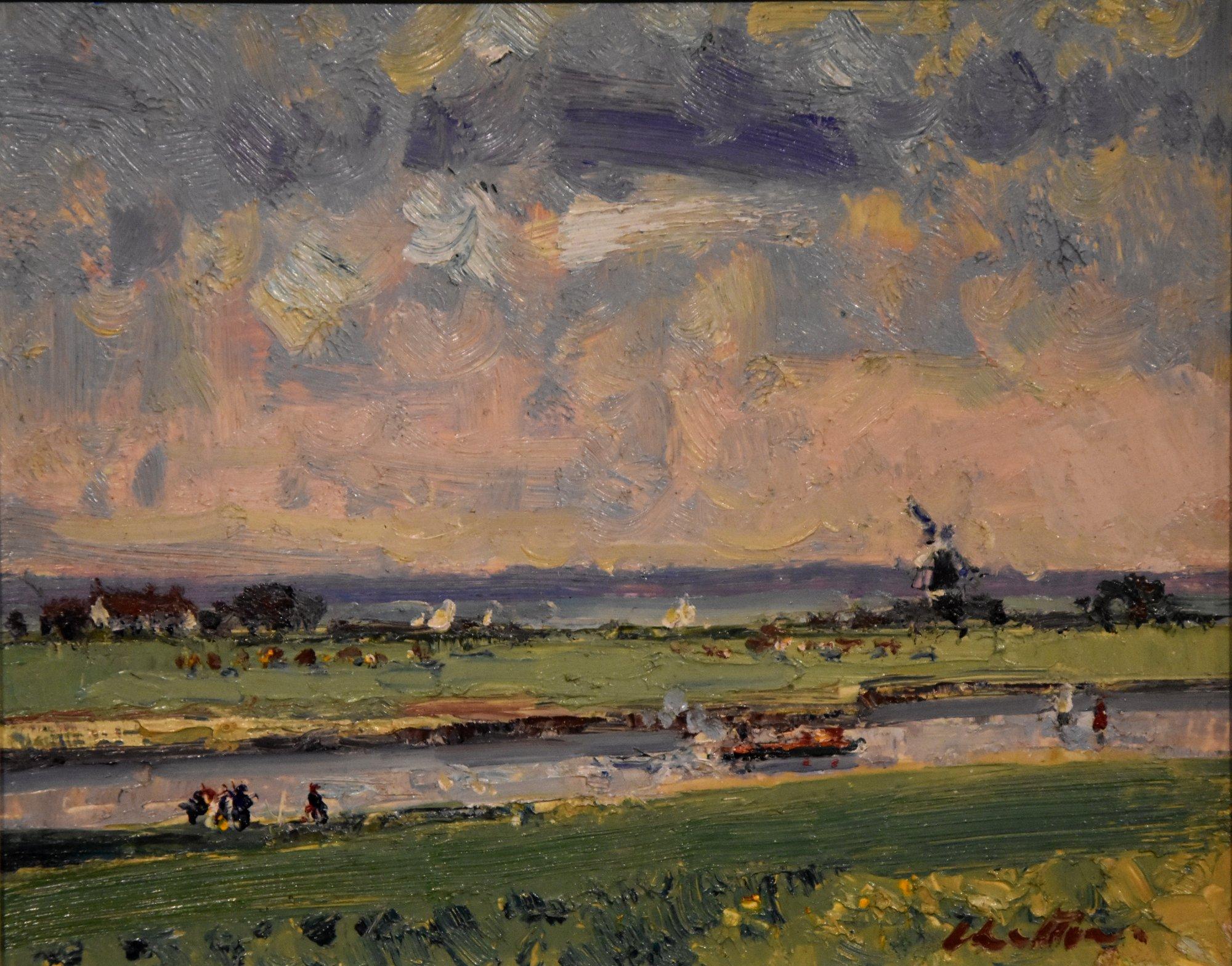 Peinture à l'huile de Geoffrey Chatten « Burgh, Norfolk ». 1