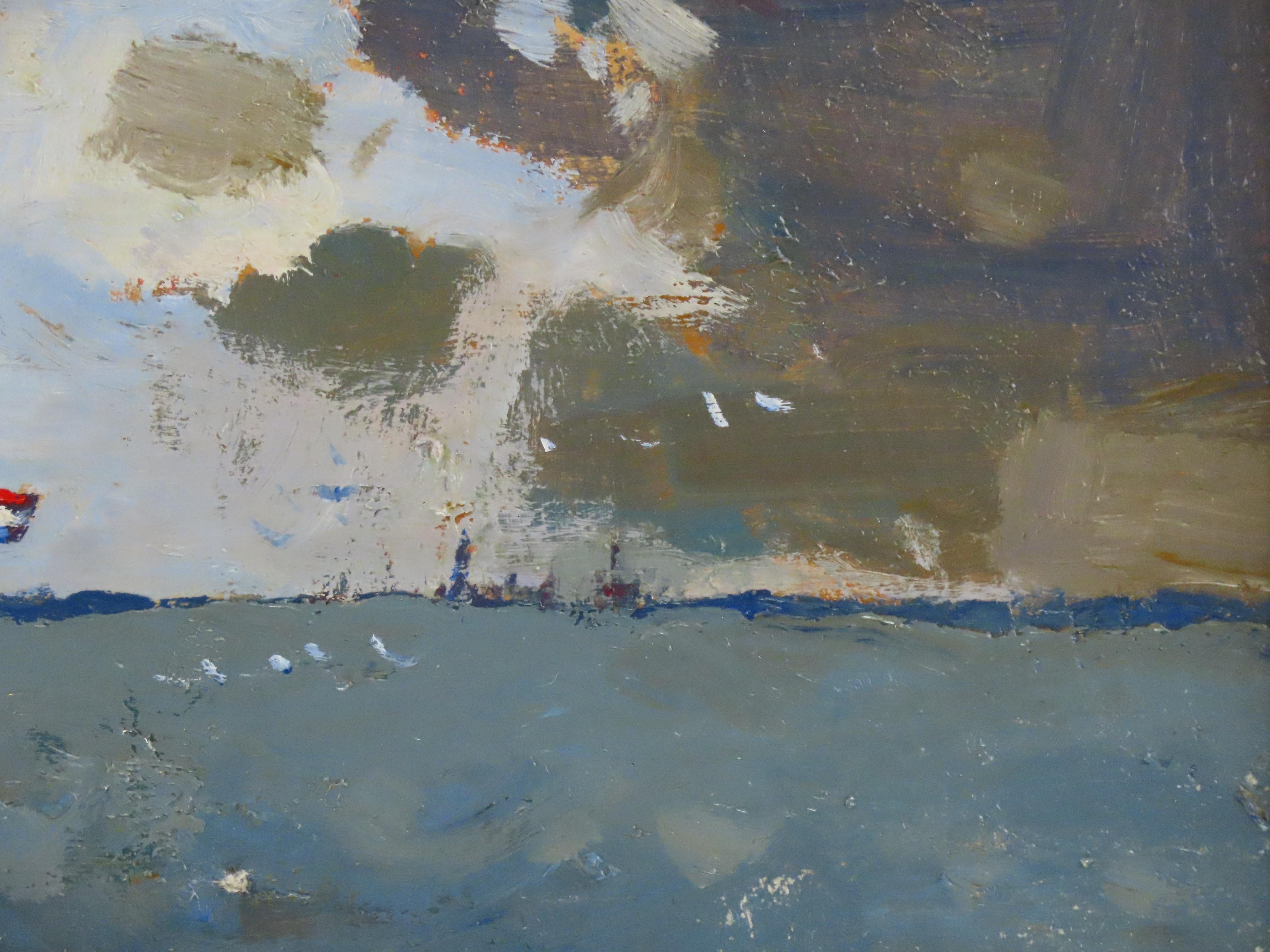Original Ölgemälde auf Karton, Geoffrey Chatten R.B.A. „Off Gorleston“ im Angebot 4