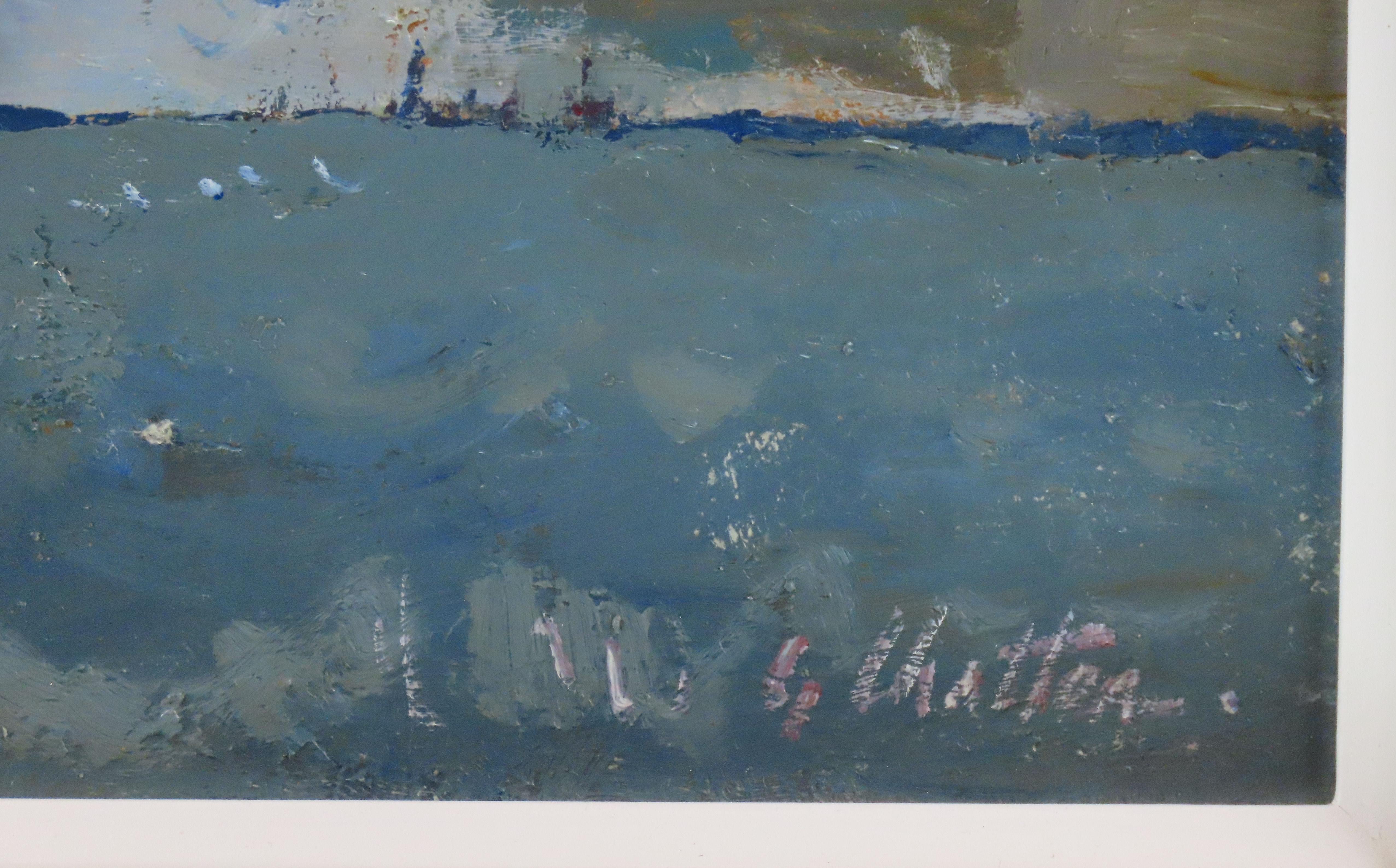 Original Ölgemälde auf Karton, Geoffrey Chatten R.B.A. „Off Gorleston“ im Angebot 5