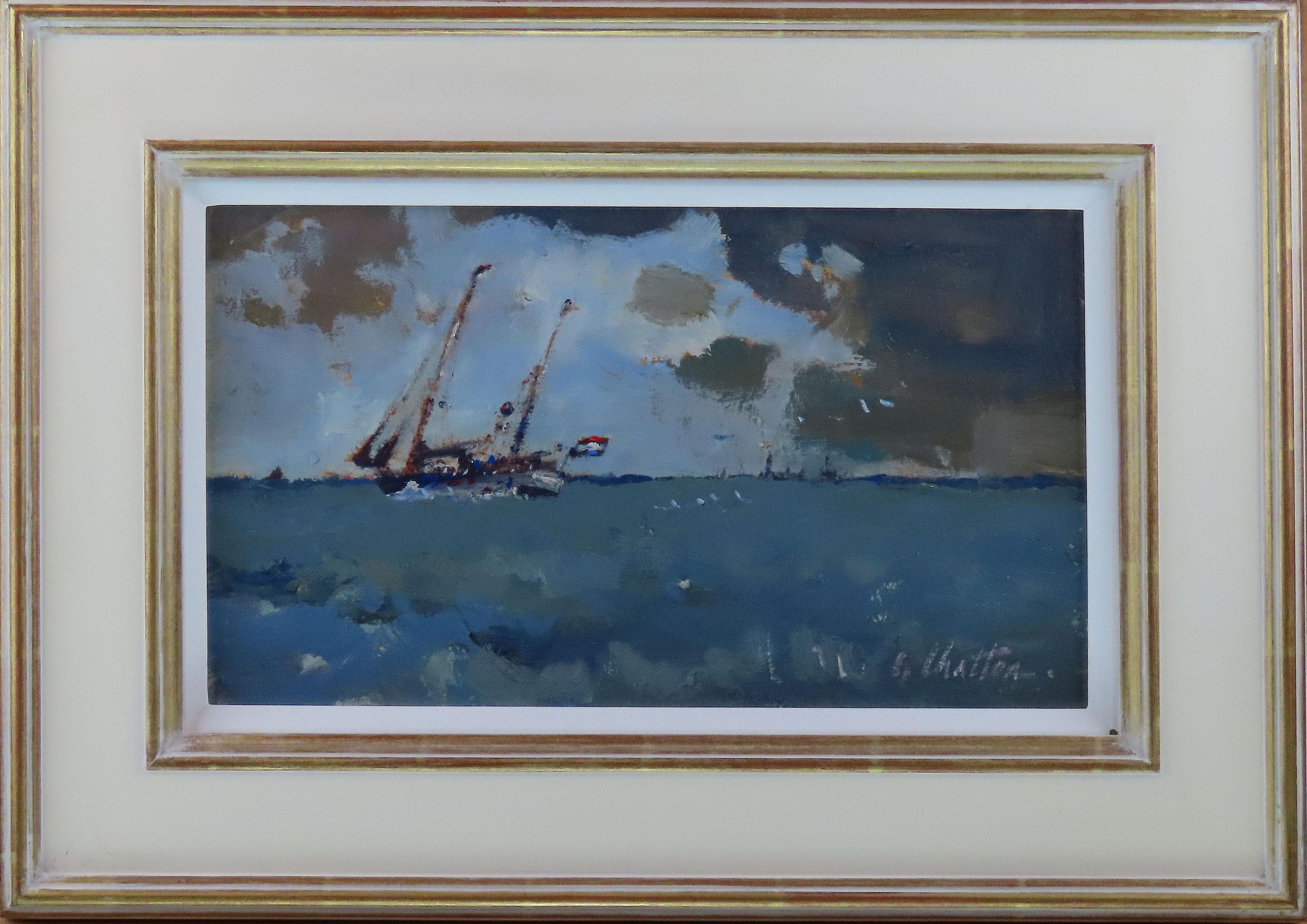 Huile sur panneau d'origine, Geoffrey Chatten R.B.A. « Off Gorleston »