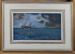 Original Oil on Board, Geoffrey Chatten R.B.A. "Barge Trilby"