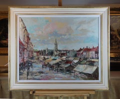 Original Oil on Board, Geoffrey Chatten R.B.A."Yarmouth Market"