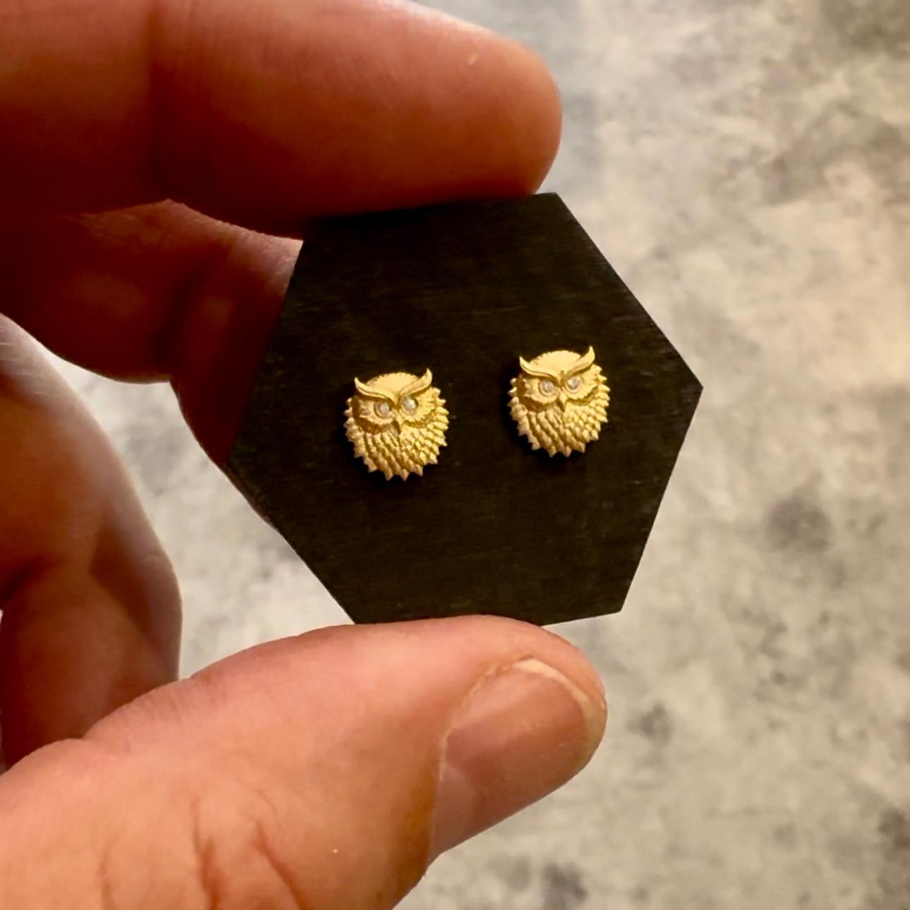 owl earrings studs