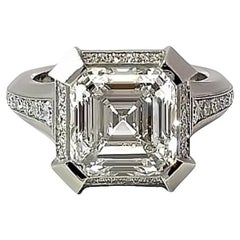 Geoffrey Good 6.01 Carat GIA Natural Asscher Cut Diamond Ring in Platinum