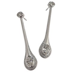 Geoffrey Good Galaxy "Long Comet" Natural Diamond Earrings in 18k White Gold