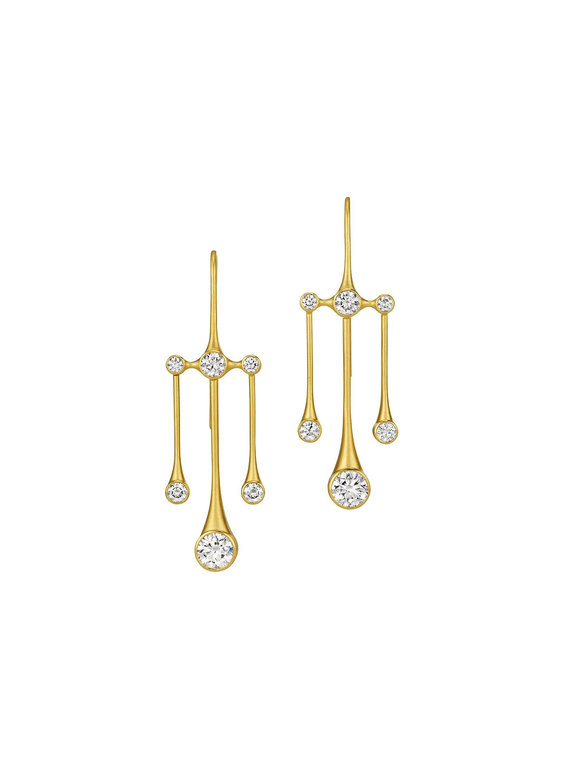 Contemporary Geoffrey Good Galaxy Natural Diamond Chandelier Earrings For Sale
