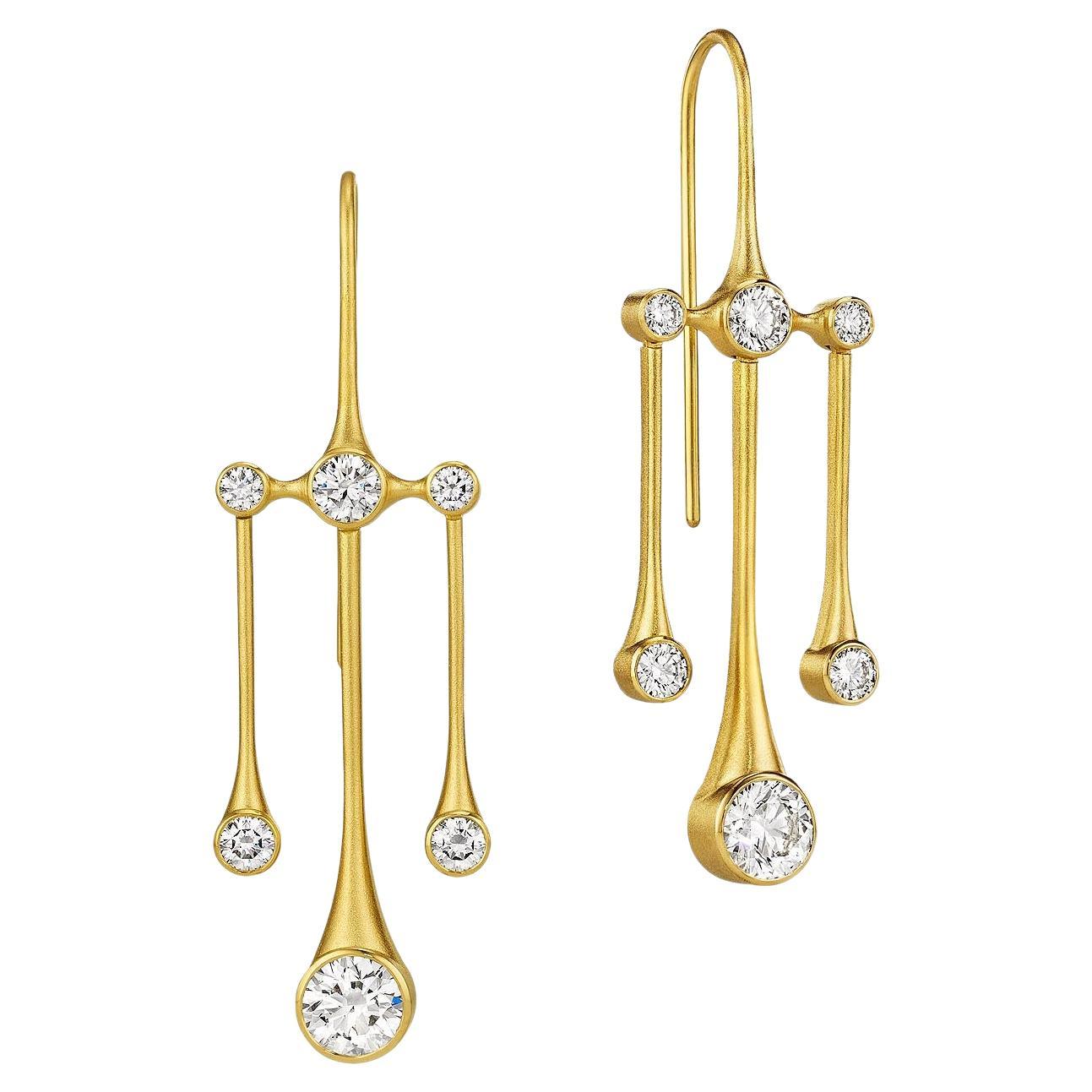 Geoffrey Good Galaxy Natural Diamond Chandelier Earrings For Sale