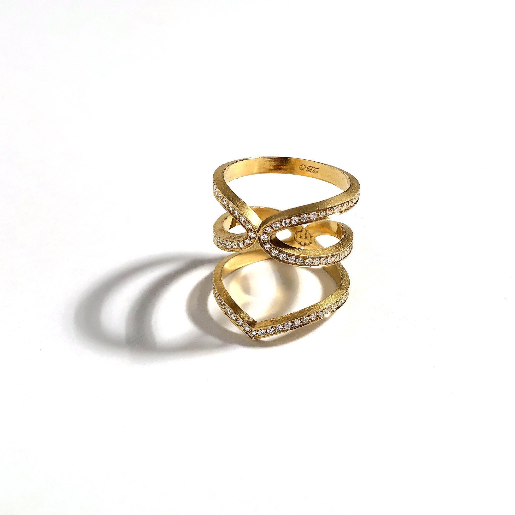 For Sale:  Geoffrey Good Harness Ring with Diamonds 2