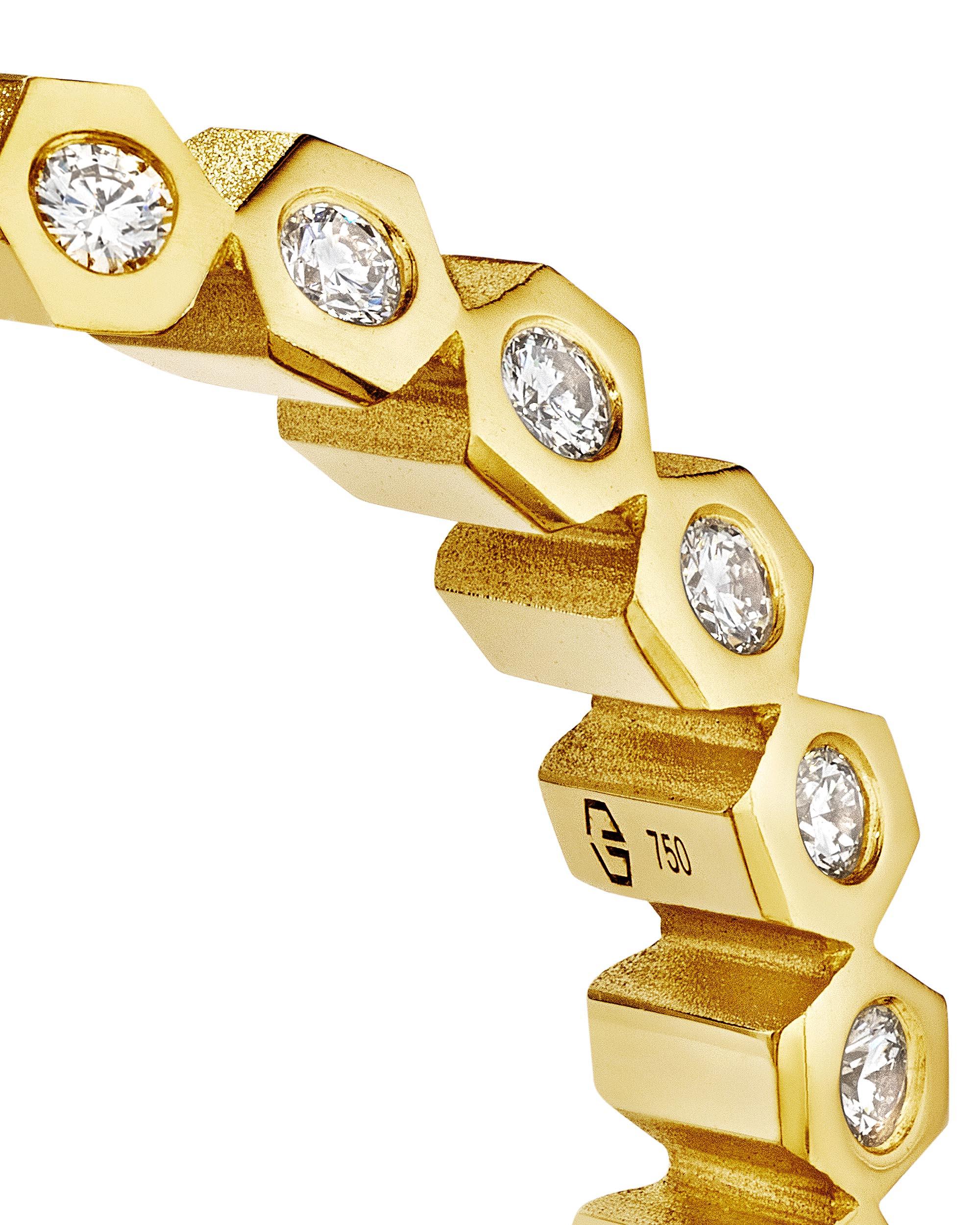 En vente :  Anneau d'éternité Geoffrey Good Hex Bar en diamant naturel 7 mm 6