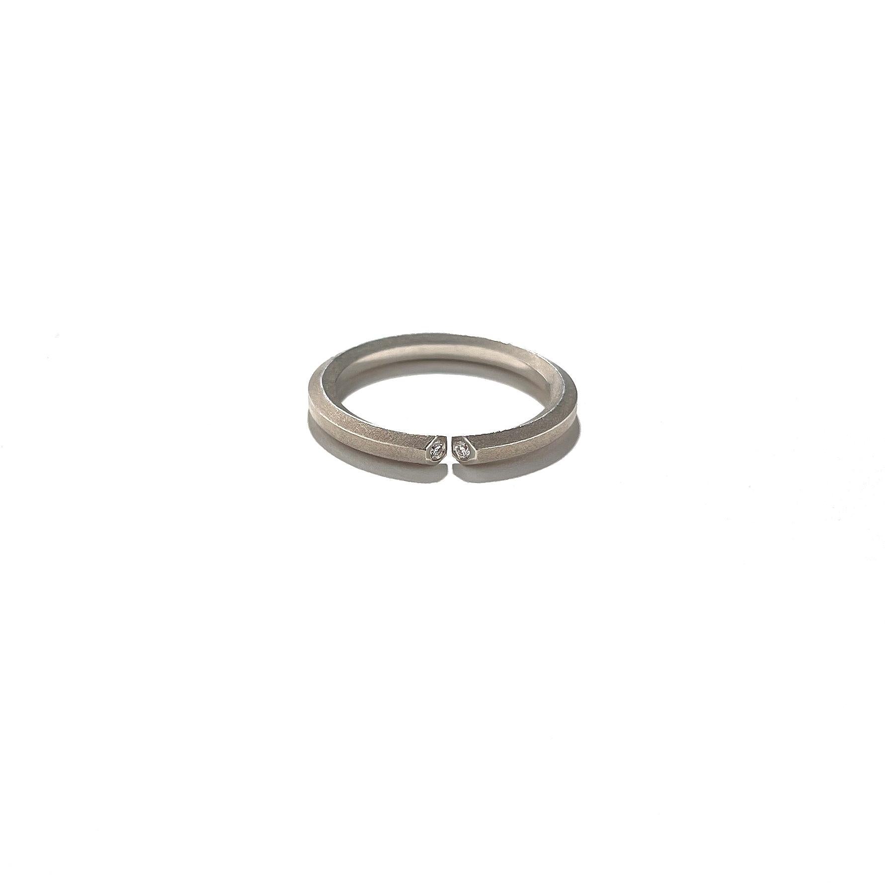 For Sale:  Geoffrey Good Hex Natural Diamond Stacking Rings  3