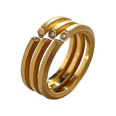 Geoffrey Good Hex Natural Diamond Stacking Rings