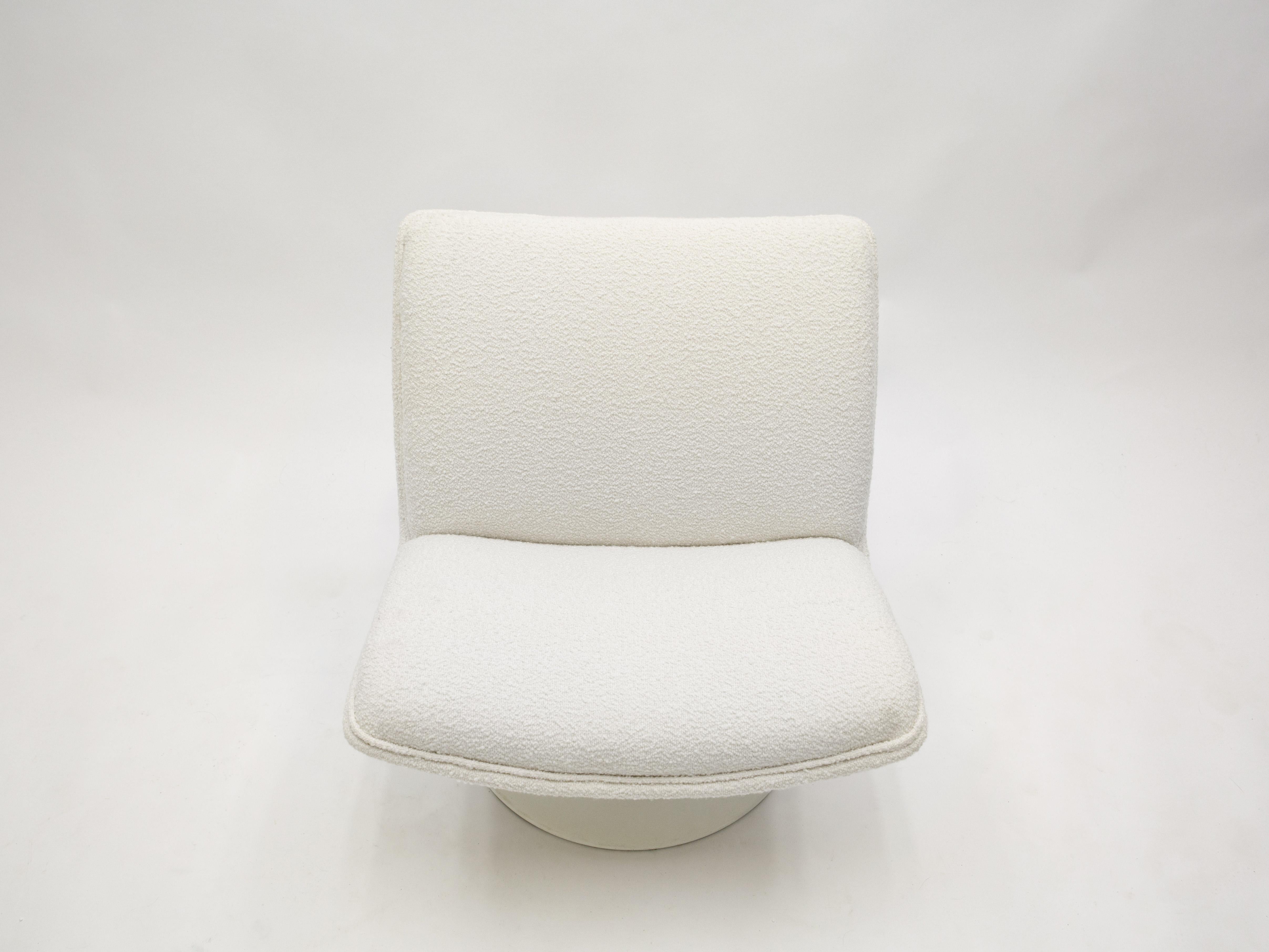Mid-Century Modern Geoffrey Harcourt for Artifort F504 Swivel Lounge Chair Bouclé, 1960s