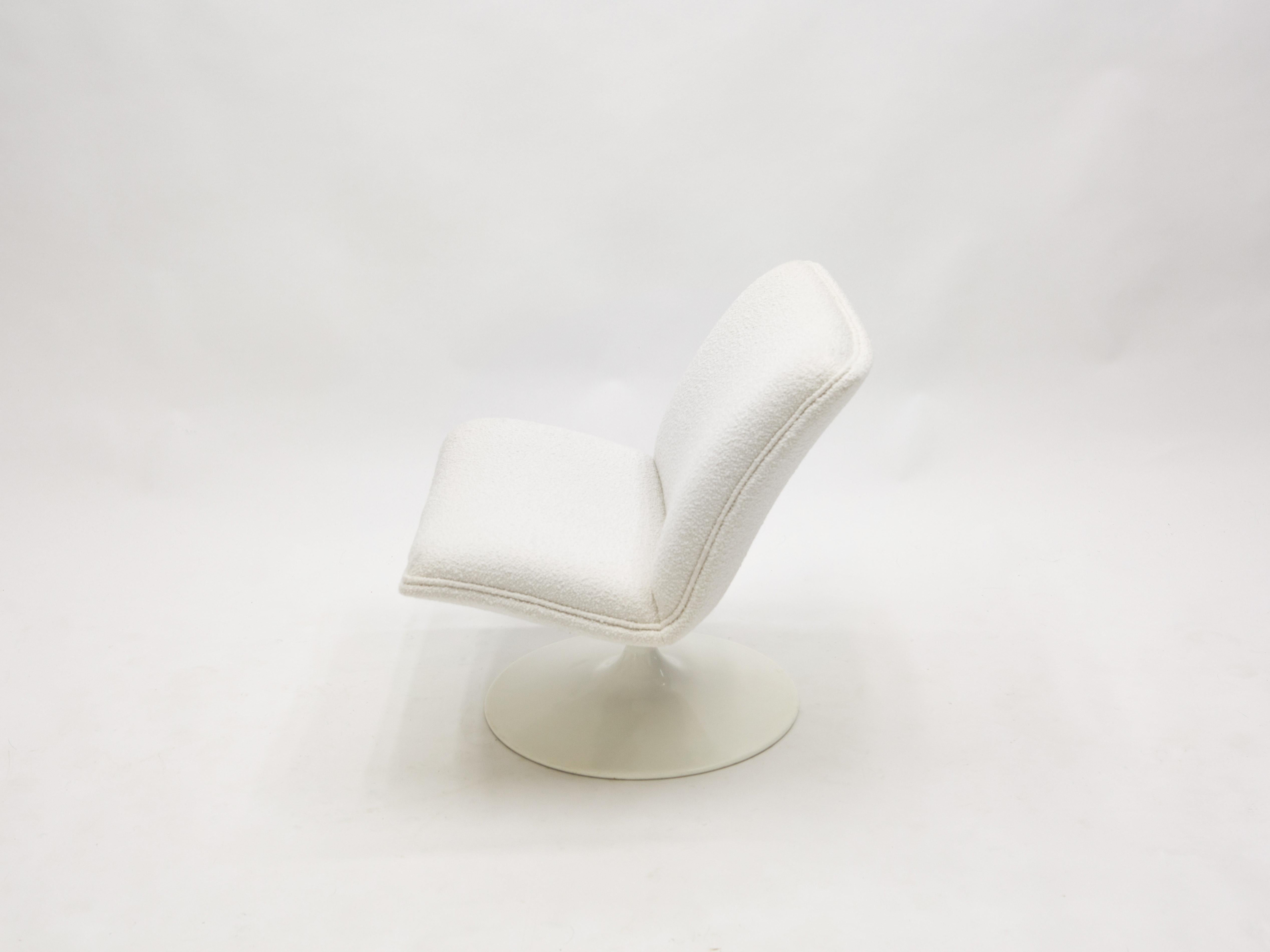 French Geoffrey Harcourt for Artifort F504 Swivel Lounge Chair Bouclé, 1960s