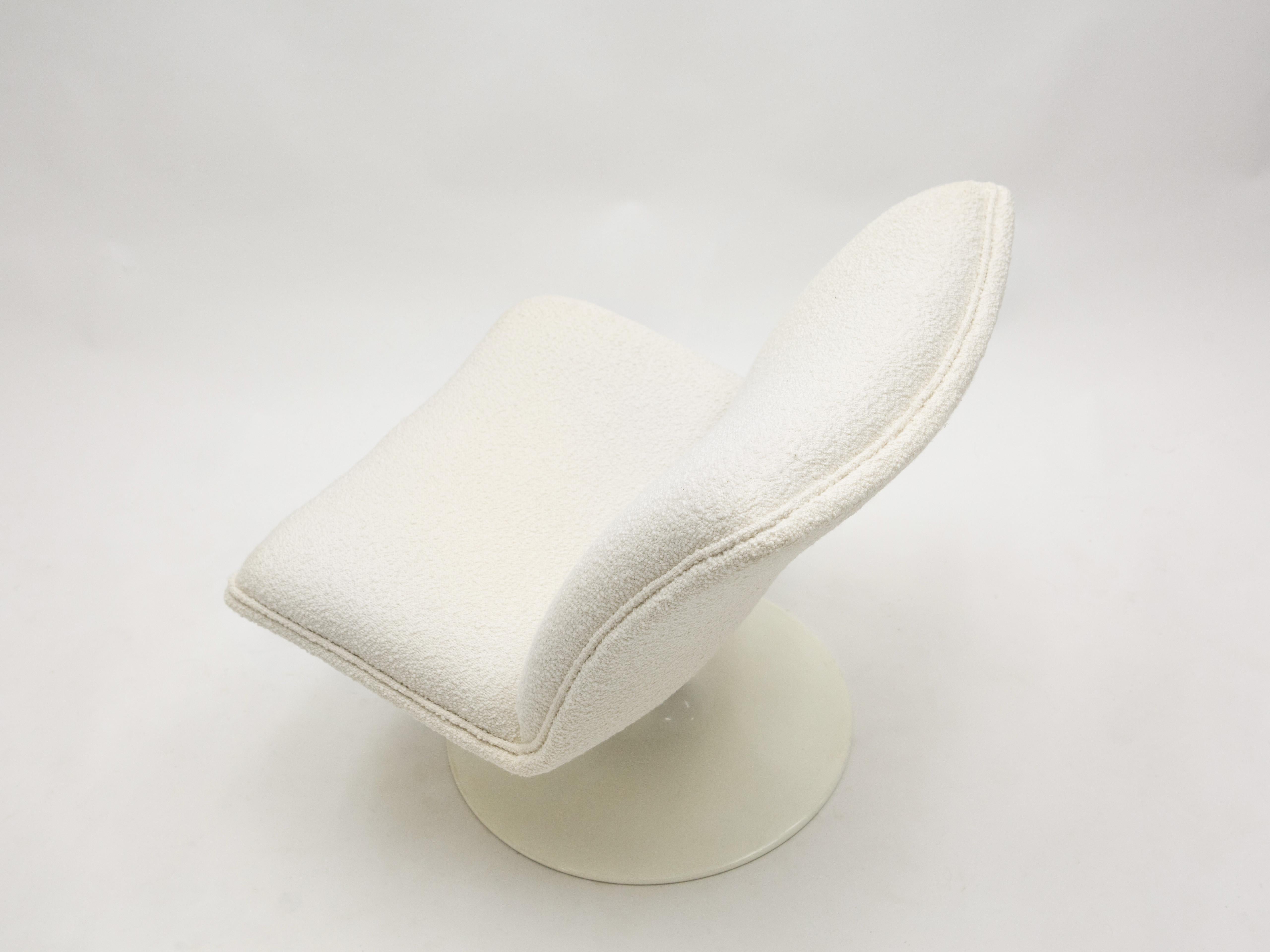 Mid-20th Century Geoffrey Harcourt for Artifort F504 Swivel Lounge Chair Bouclé, 1960s