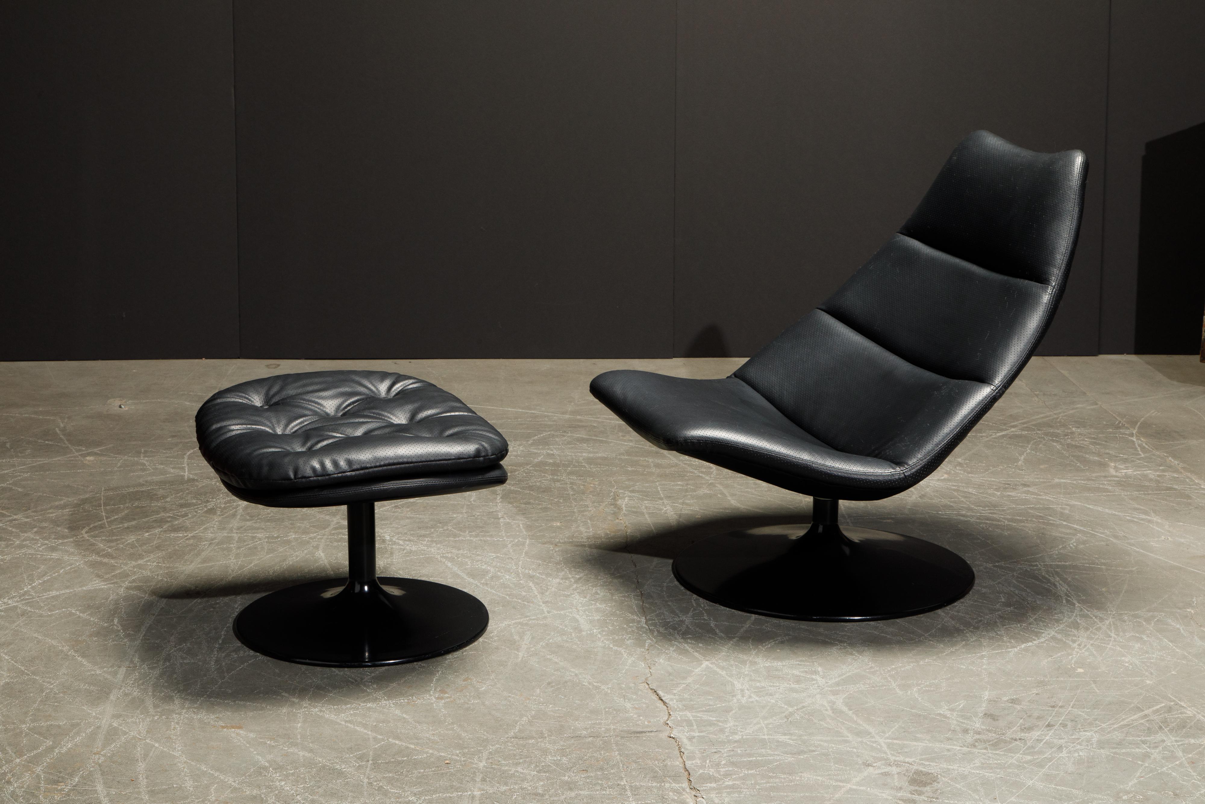 Geoffrey Harcourt for Artifort Leather Swivel Lounge Chair and Ottoman, c. 1980s 10