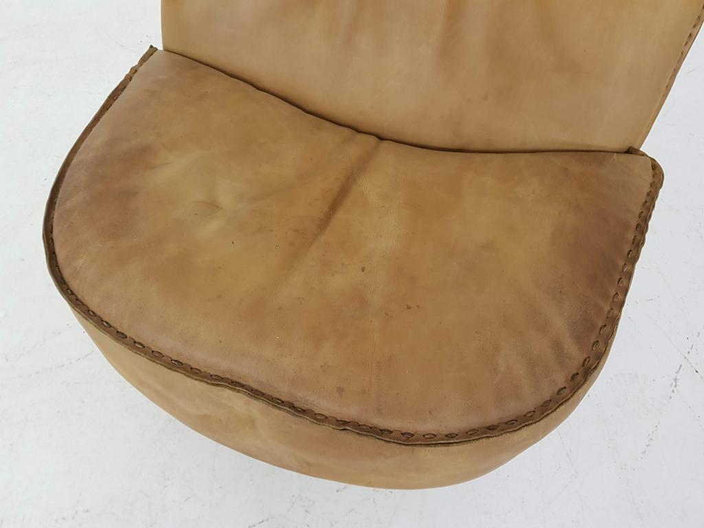 20th Century Geoffrey Harcourt for Artifort “Model 988” Cognac Leather Lounge Chair, 1975