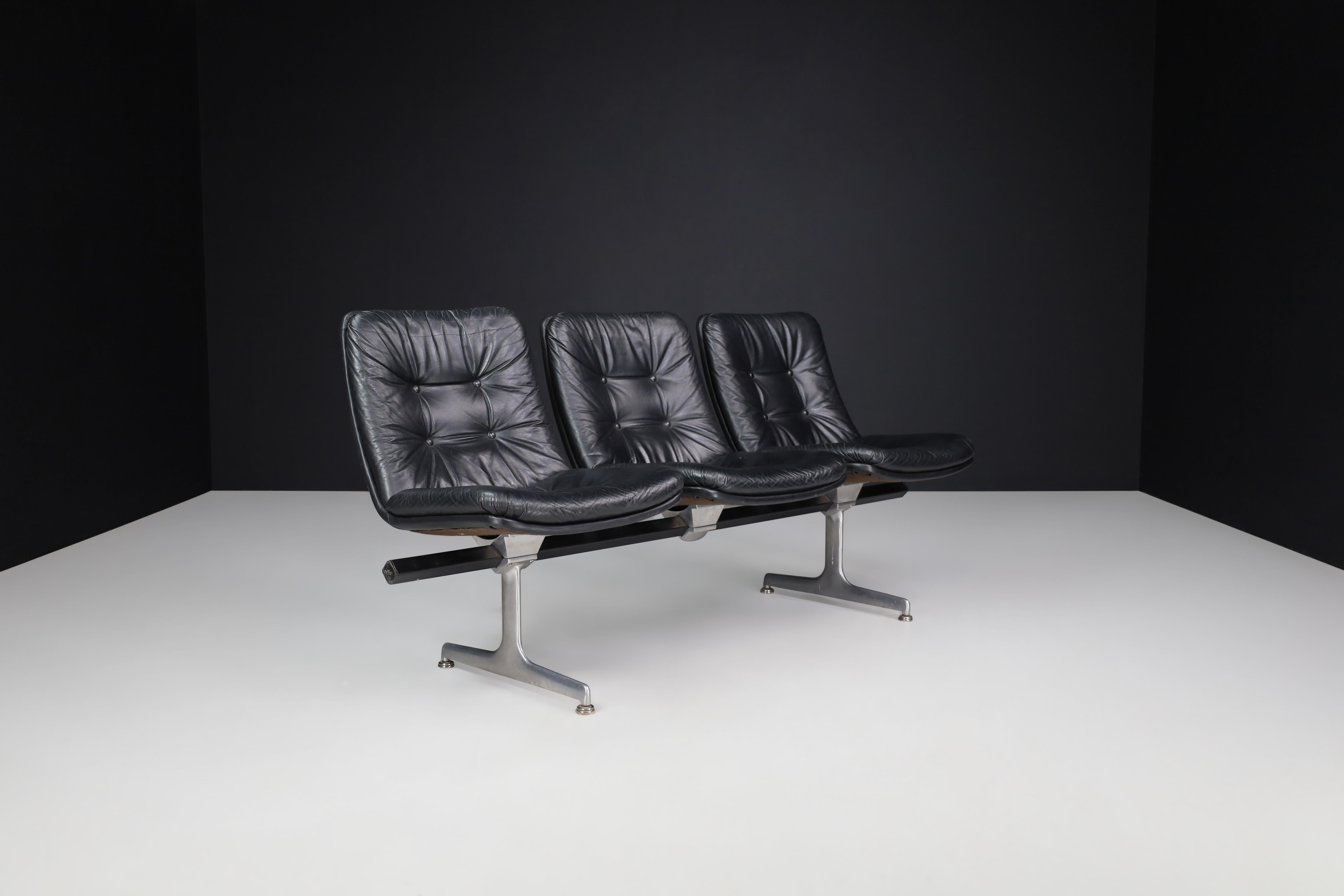 Mid-Century moderno Panchina in pelle Geoffrey Harcourt per Artifort, Paesi Bassi 1960s in vendita