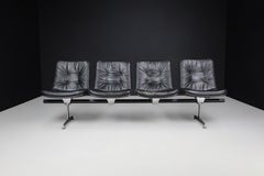 Geoffrey Harcourt Leather Four Seat Bench for Artifort, the Netherlands, 1960s