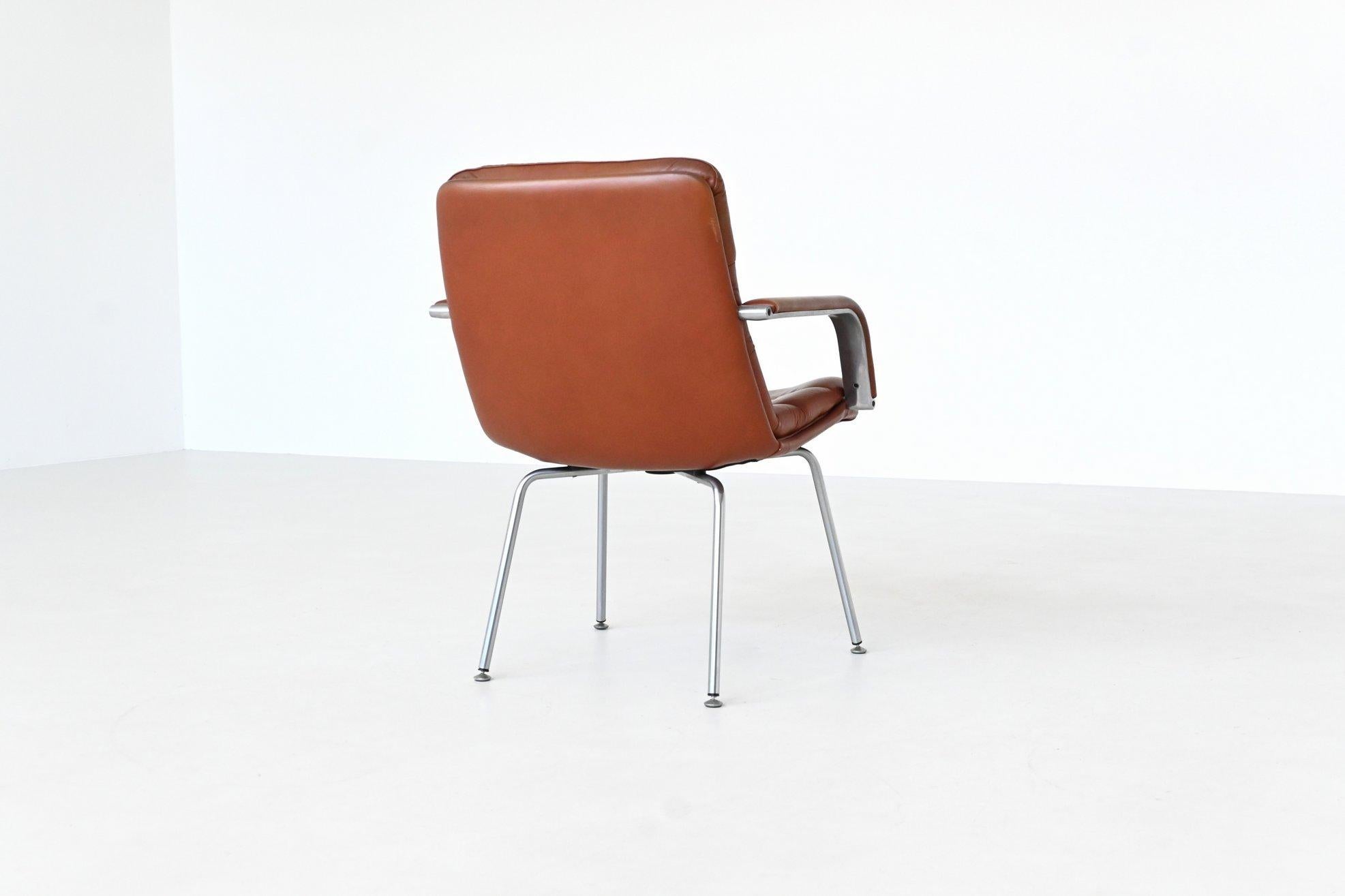 Geoffrey Harcourt coppia di poltrone in pelle Artifort Paesi Bassi 1960 in vendita 8