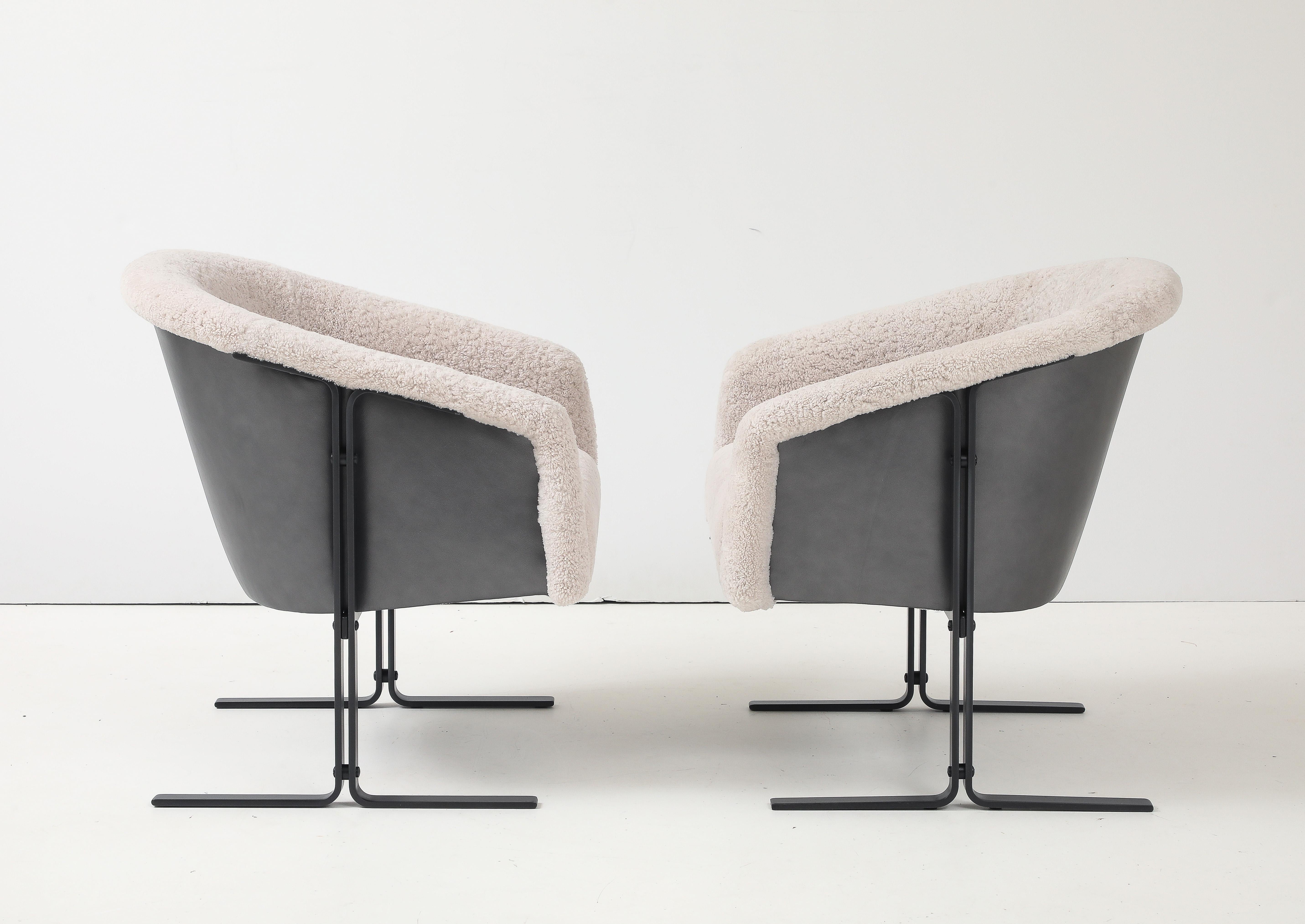 Geoffrey Harcourt Schafsfell, Bronze Stühle im Zustand „Gut“ im Angebot in New York, NY