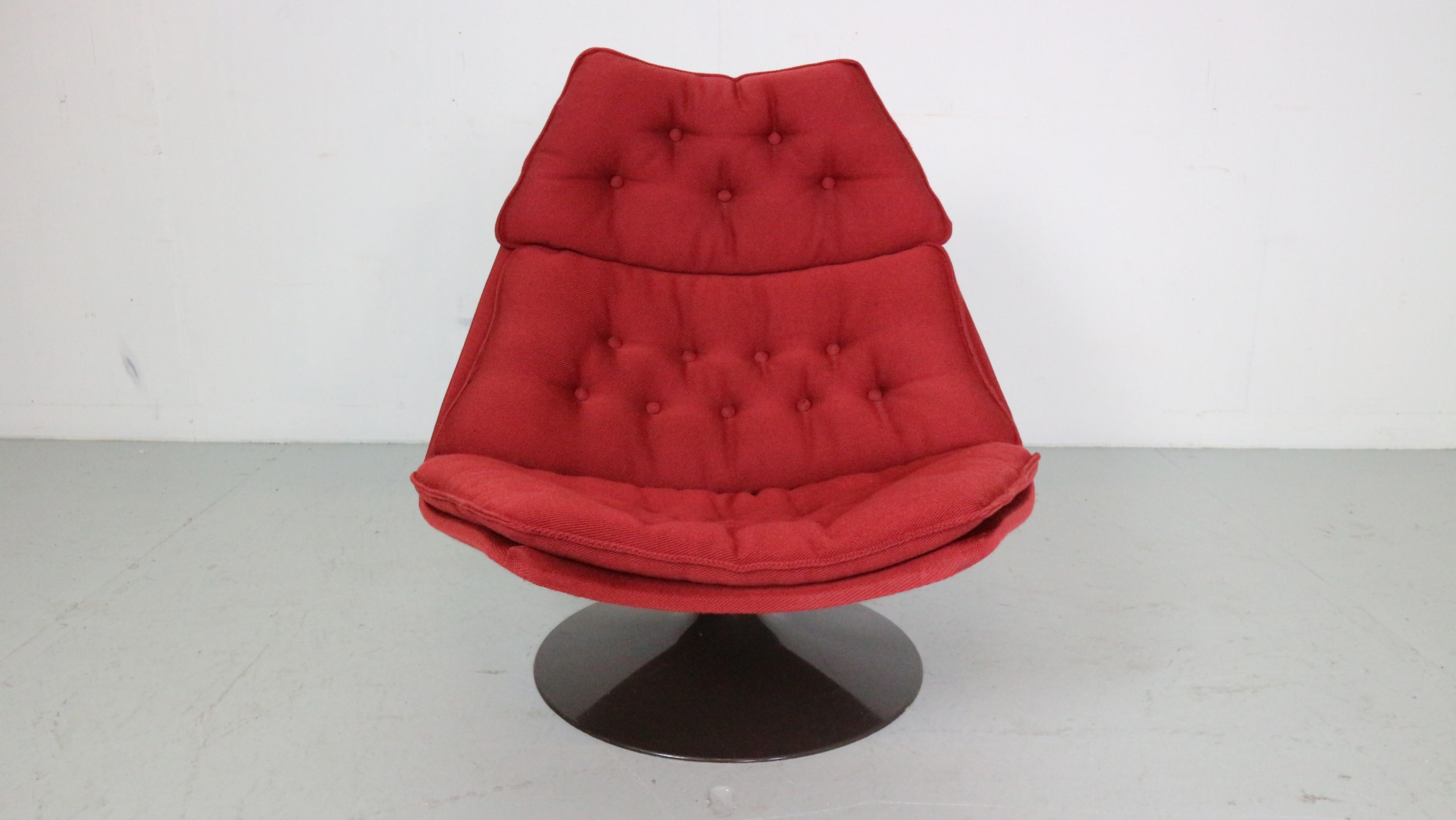 Mid-20th Century Geoffrey Harcourt Swivel Lounge Chair F511 for Artifort, 1960s, Netherlands