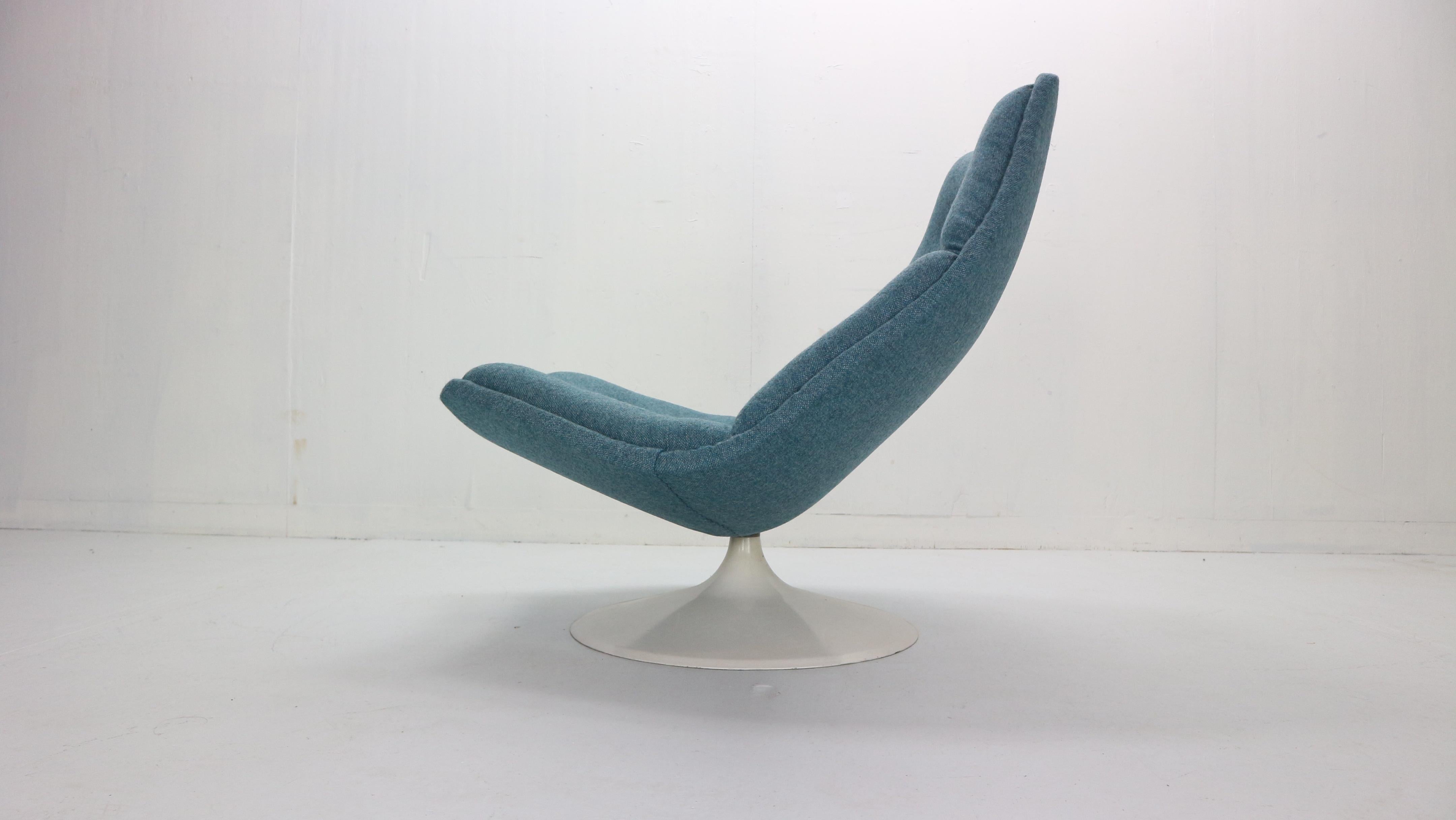Metal Geoffrey Harcourt Swivel Lounge Chair F511 For Artifort, 1960s, Netherlands