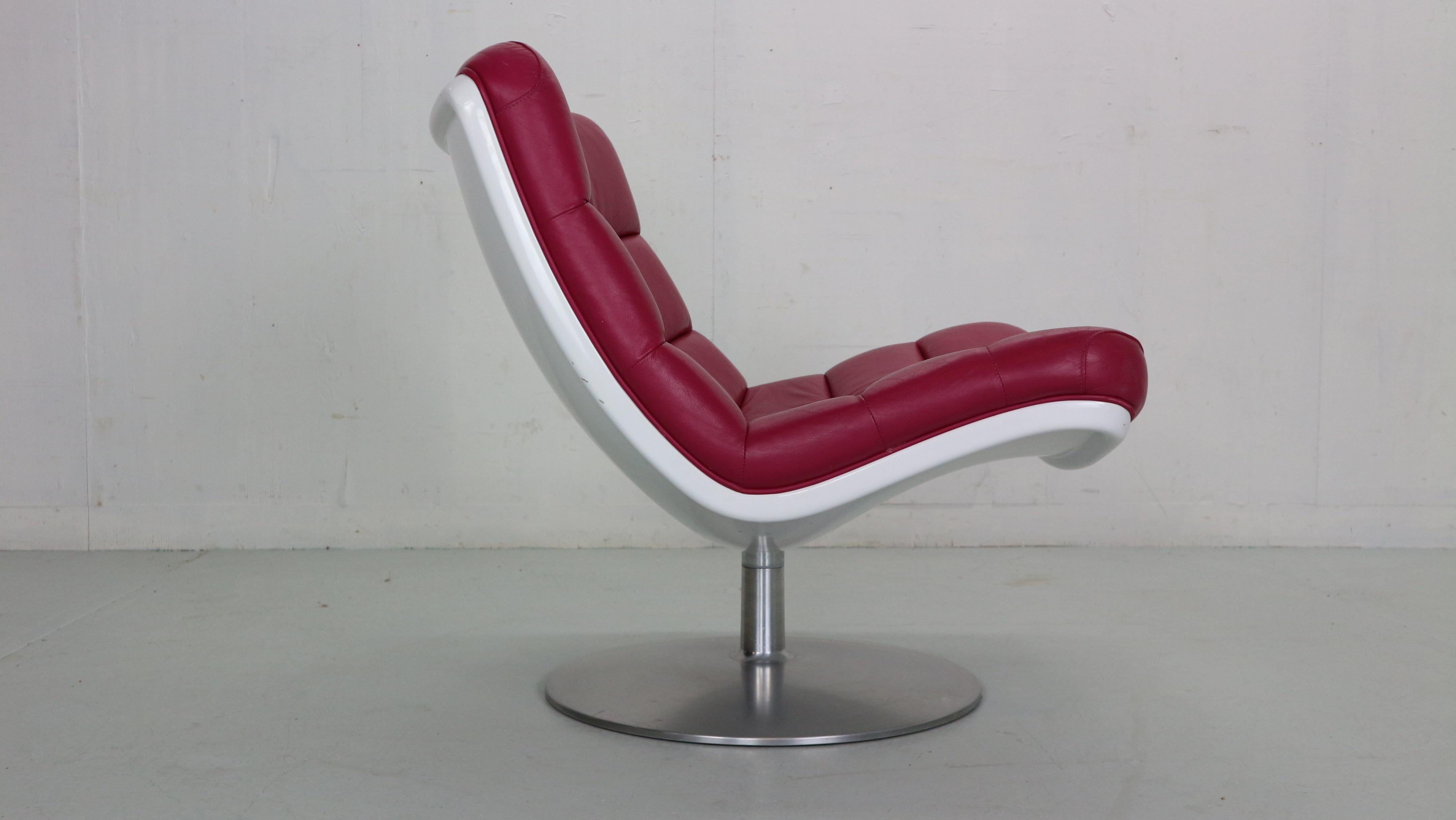 Aluminum Geoffrey Harcourt Swivel Lounge Chair F978 & Pierre Paulin Ottoman for Artifort