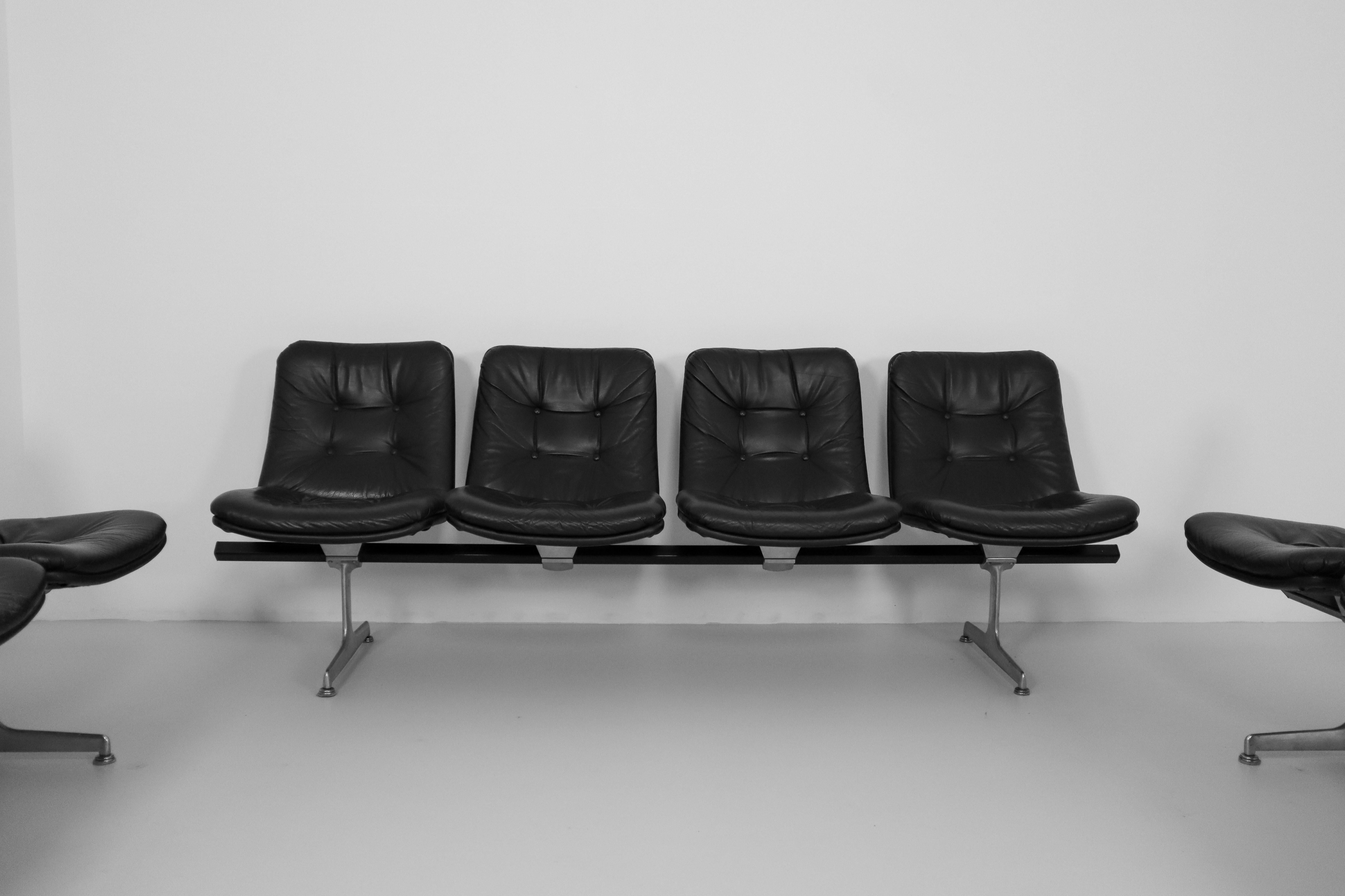 Leather Geoffrey Harcourt Waiting Room Multiple Seating System for Artifort, 1960s