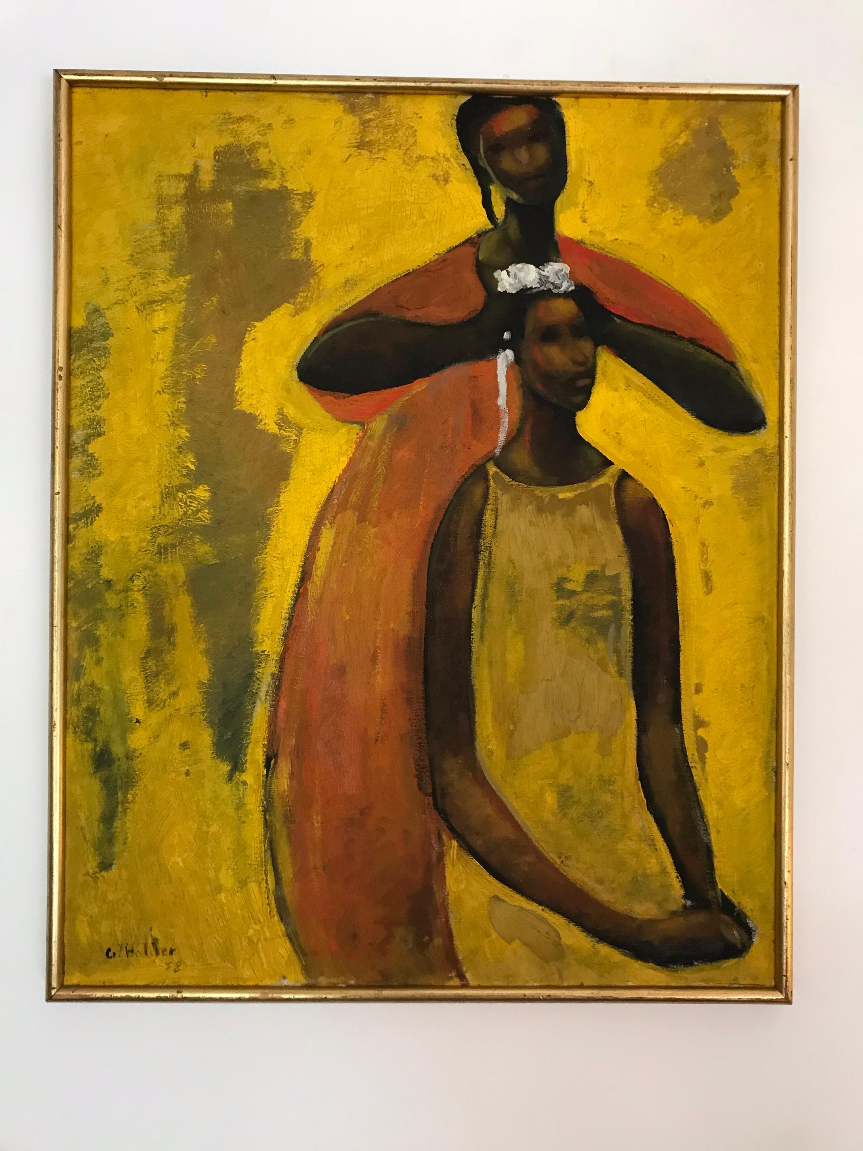 Geoffrey Holder Painting, 1958 In Good Condition In Los Angeles, CA