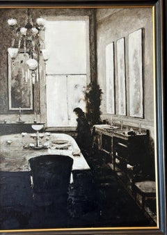 "Esszimmer " Monochromatische Innenraumszene in Sepia-Tönen von Geoffrey Johnson