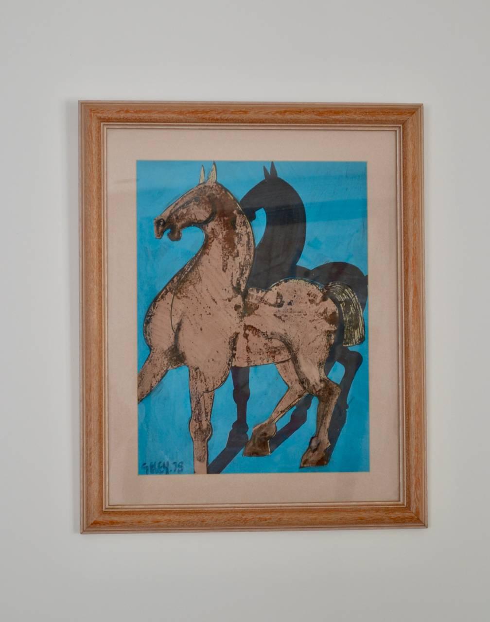 Shadow Horse - Cubist Painting by Geoffrey Key