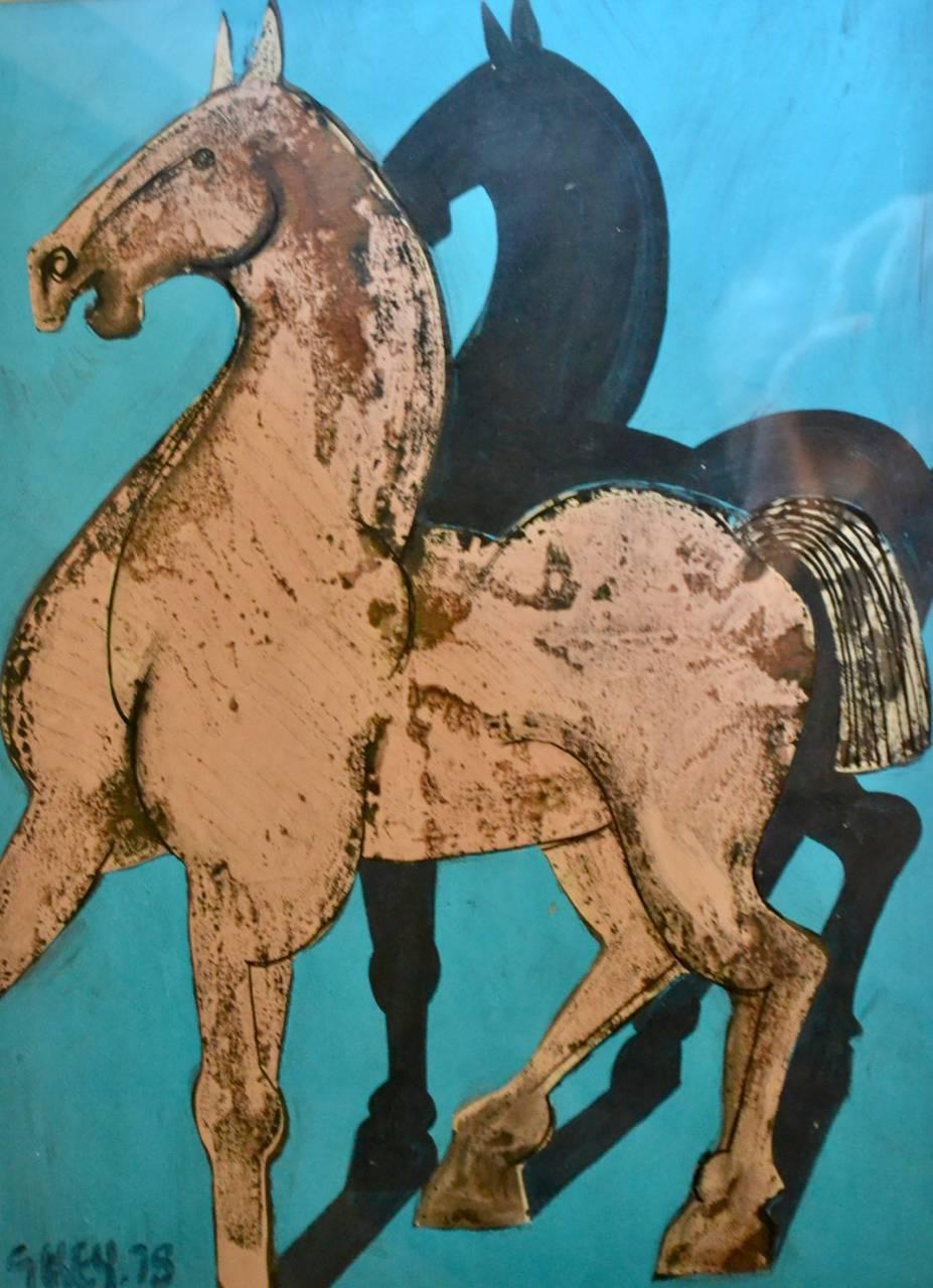 Geoffrey Key Animal Painting - Shadow Horse