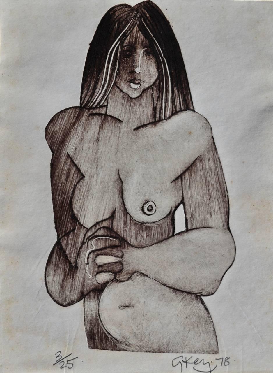 Studio di un nudo. Stampa in edizione limitata di Geoffrey Key. 3 di 20
