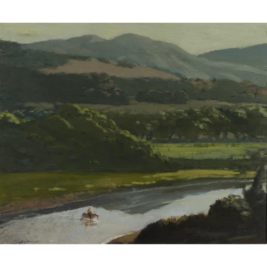 Geoffrey Lewis 'River Crossing' Landscape Painting For Sale 1