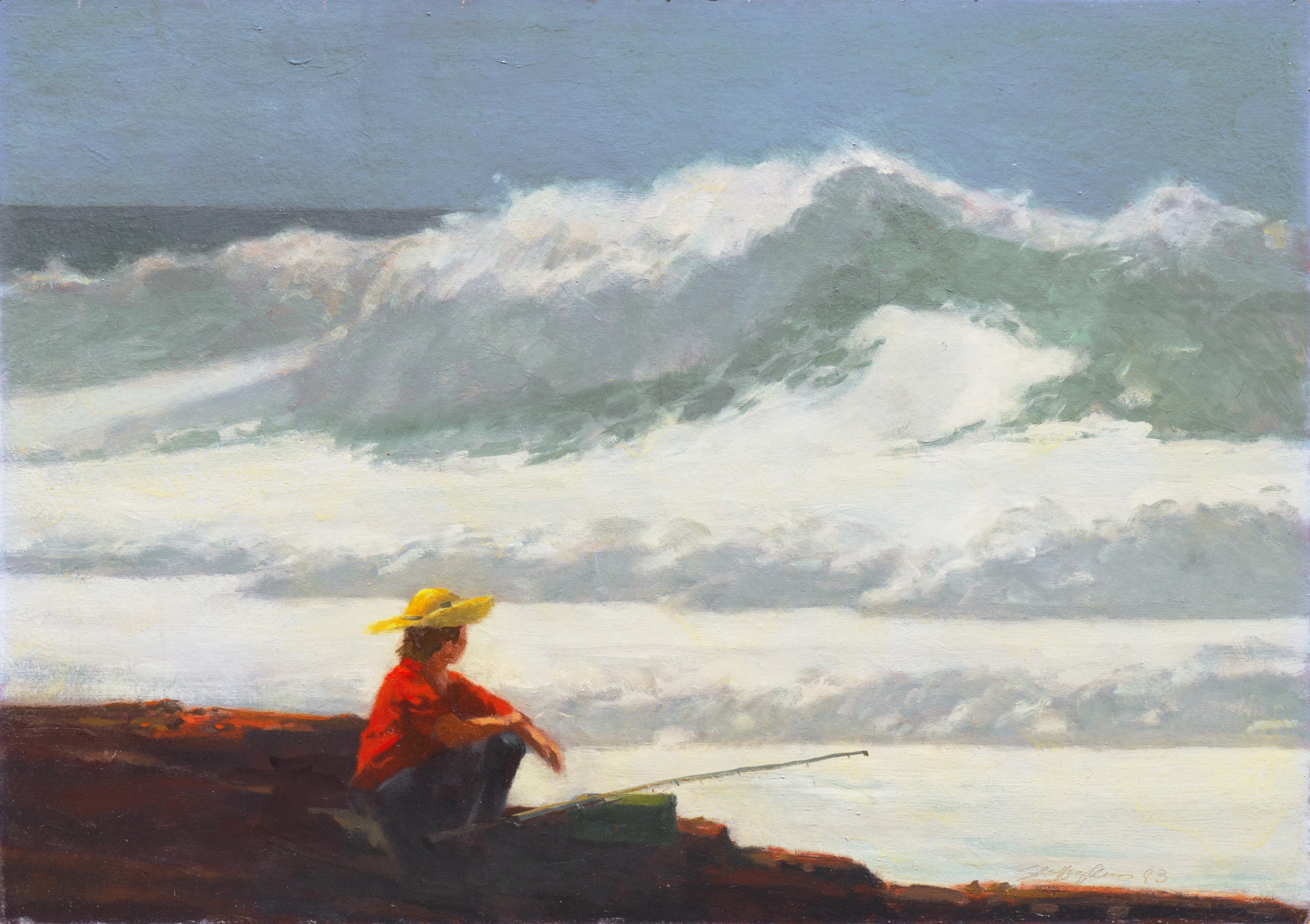 Geoffrey Lewis Landscape Painting - 'Ocean Fishing, Oregon', Chicago Art Institute, SFAA, NY Art Students League