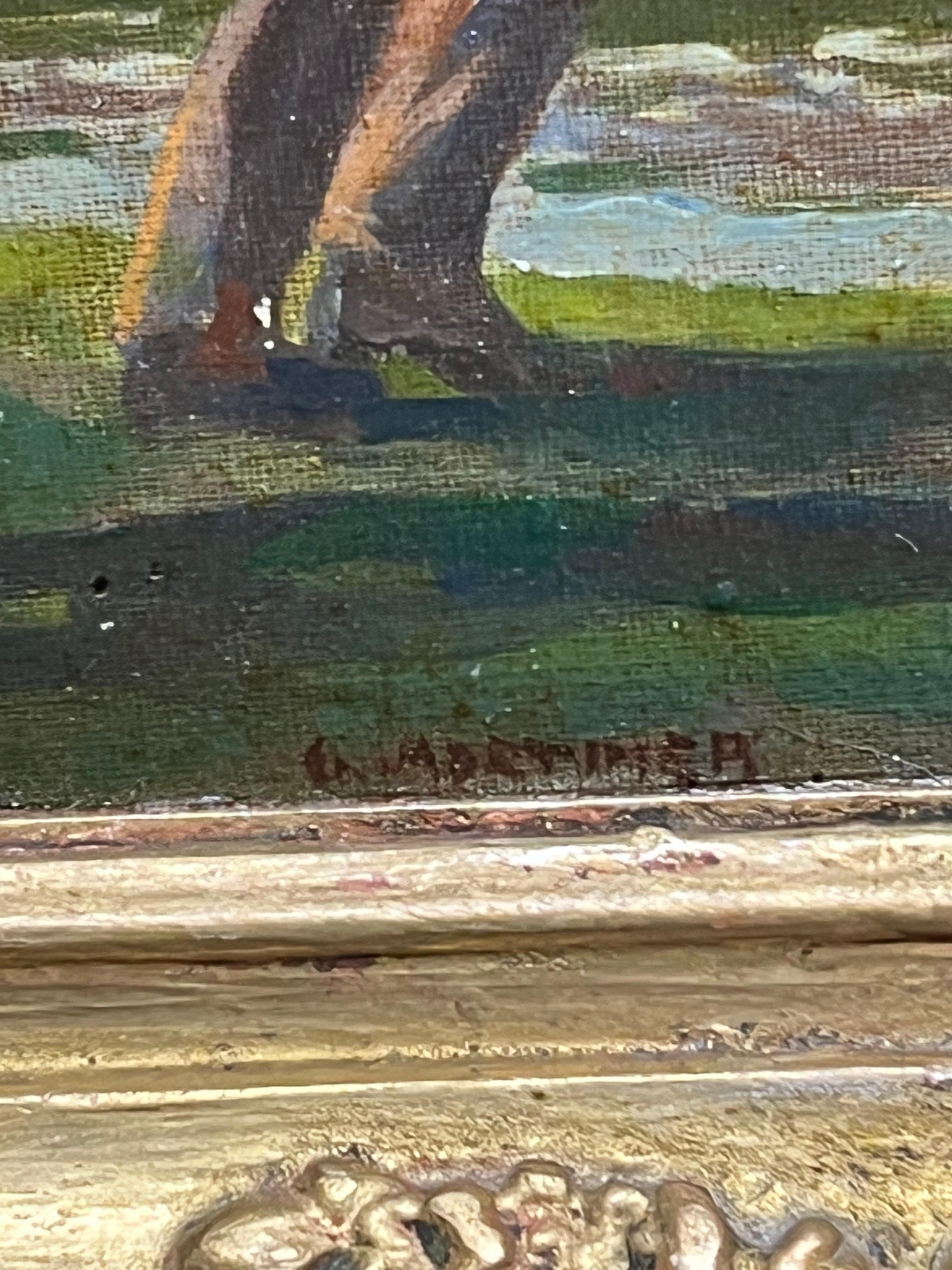 Yegua y potro
de Geoffrey Mortimer (1895 - 1986)
Óleo sobre tabla firmado, enmarcado
Enmarcado: 13 x 15 pulgadas
Tablero : 10 x 12 pulgadas
Procedencia: colección privada
Estado: muy buen estado

Descripción:
Este delicioso óleo representa una