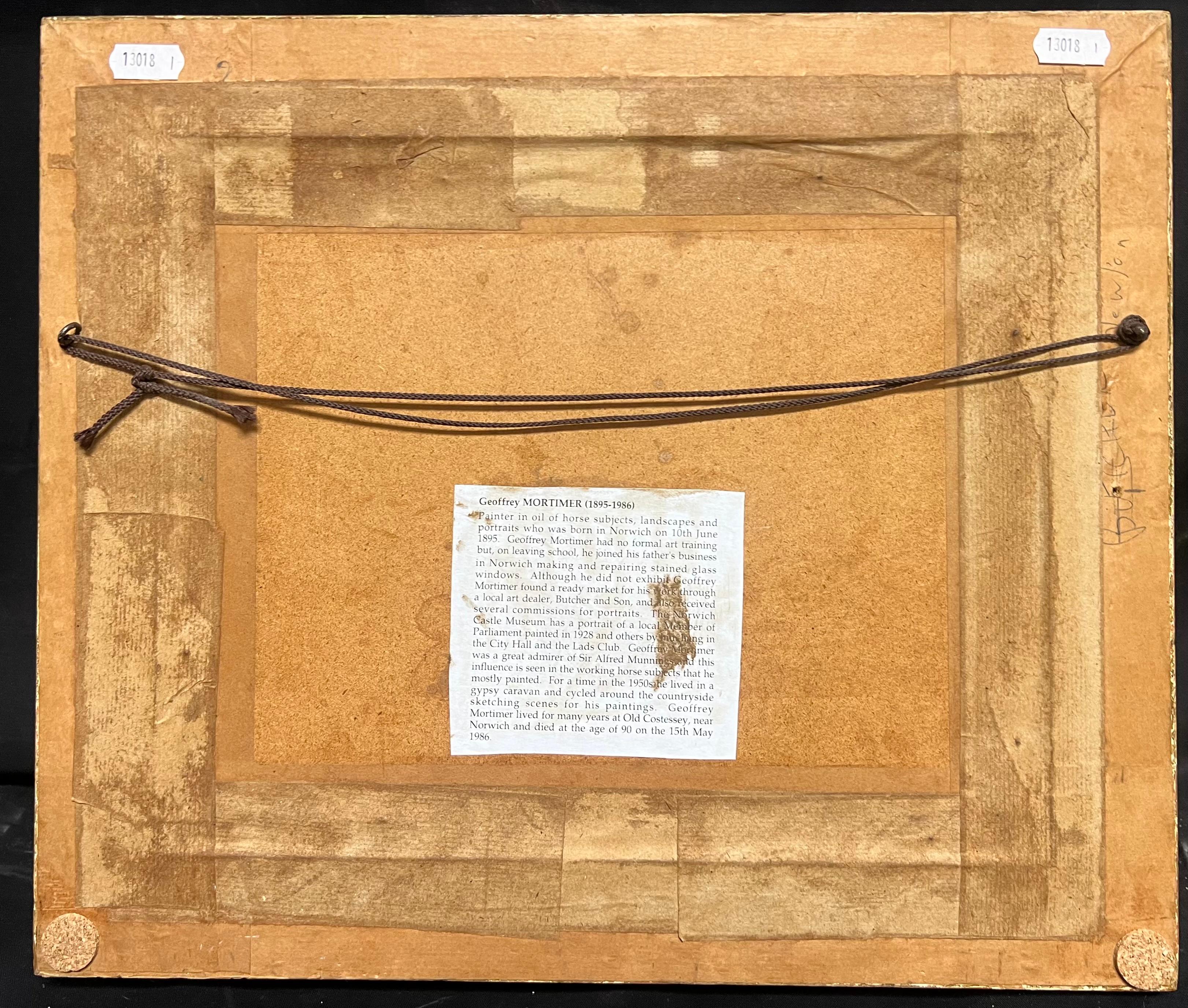 Pintura al óleo inglesa ecuestre vintage en marco ornamentado Paisaje de yegua y potro en venta 2