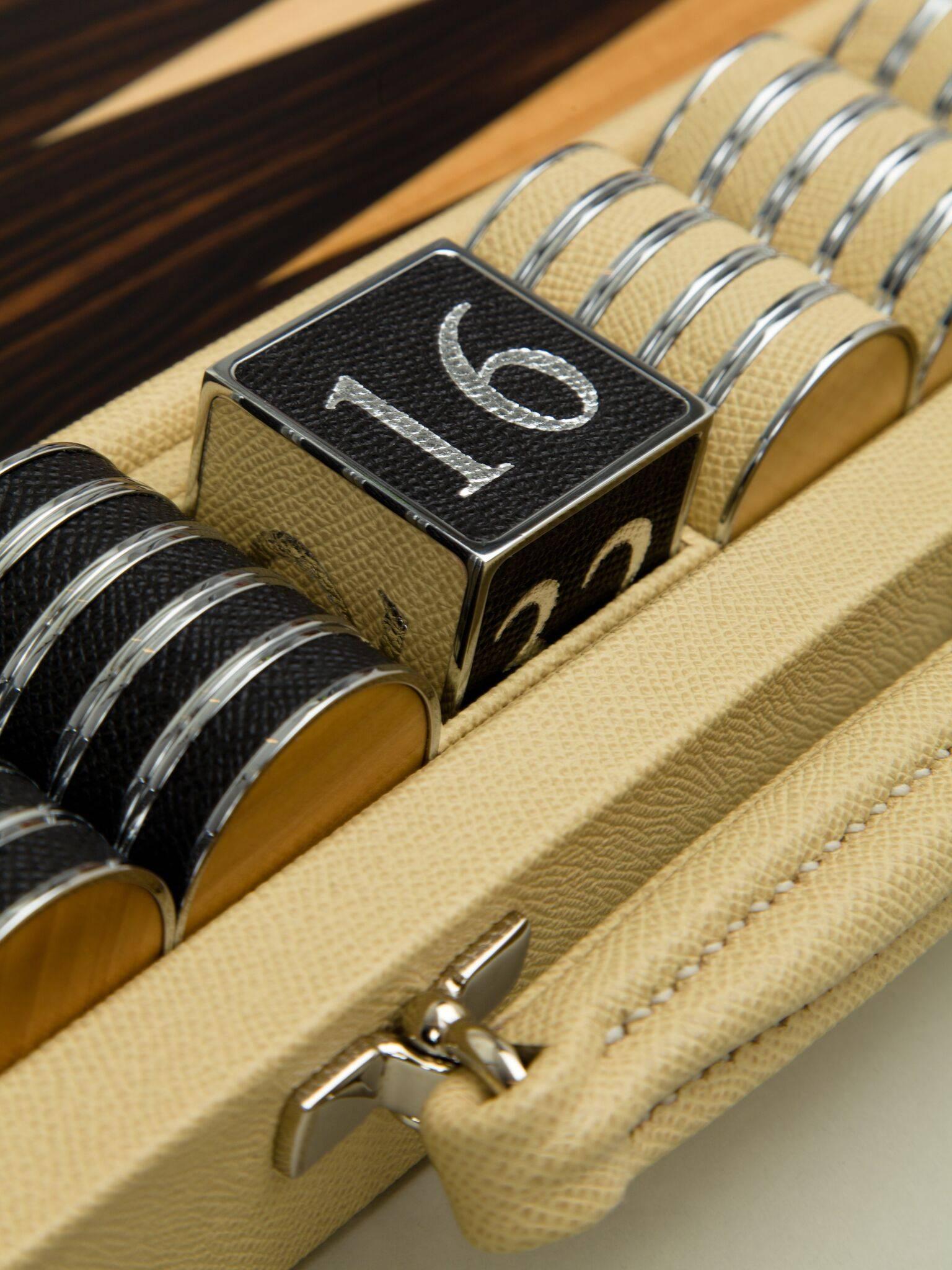 British Geoffrey Parker Backgammon Ebony Black For Sale