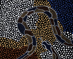 The Creator Serpent - Aboriginal Dot Painting in Acrylic on Canvas