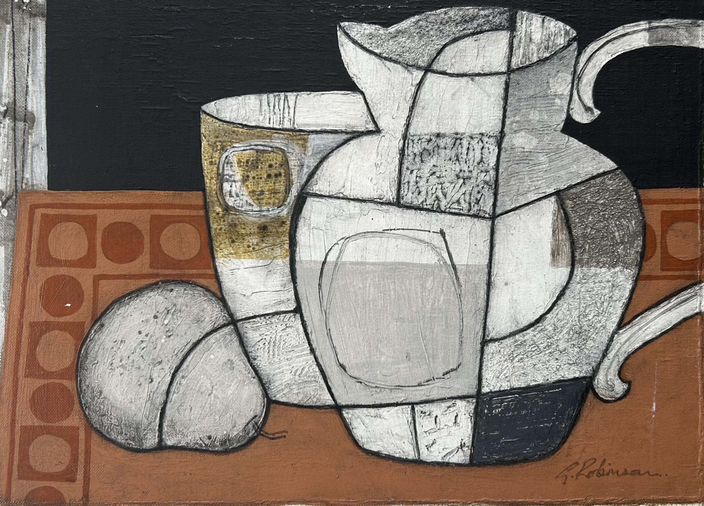 ROBINSON, Geoffrey (b.1945)
Still Life with Pear
2000
28.0 x 38.0 cm
Unstretched and Unframed canvas

Geoffrey Robinson trained at Bournemouth College of Art in the 1960’s, before a career in advertising and music. Since the 1990’s he began a full