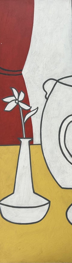 Summer Table Oil Painting on Board, Contemporary, Circa 2000, Unframed